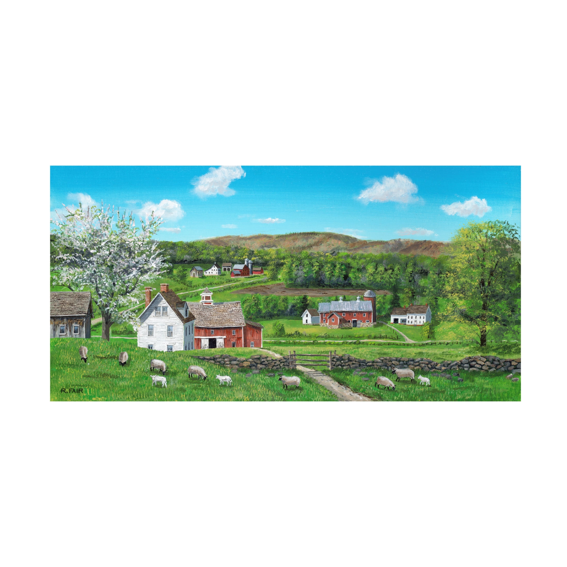 Canvas Wall Art - Bob Fair 'Spring Greens' Wall Art for Living Room, Bedroom, or Office Décor by Trademark Fine Art - 24 x 12 Inches