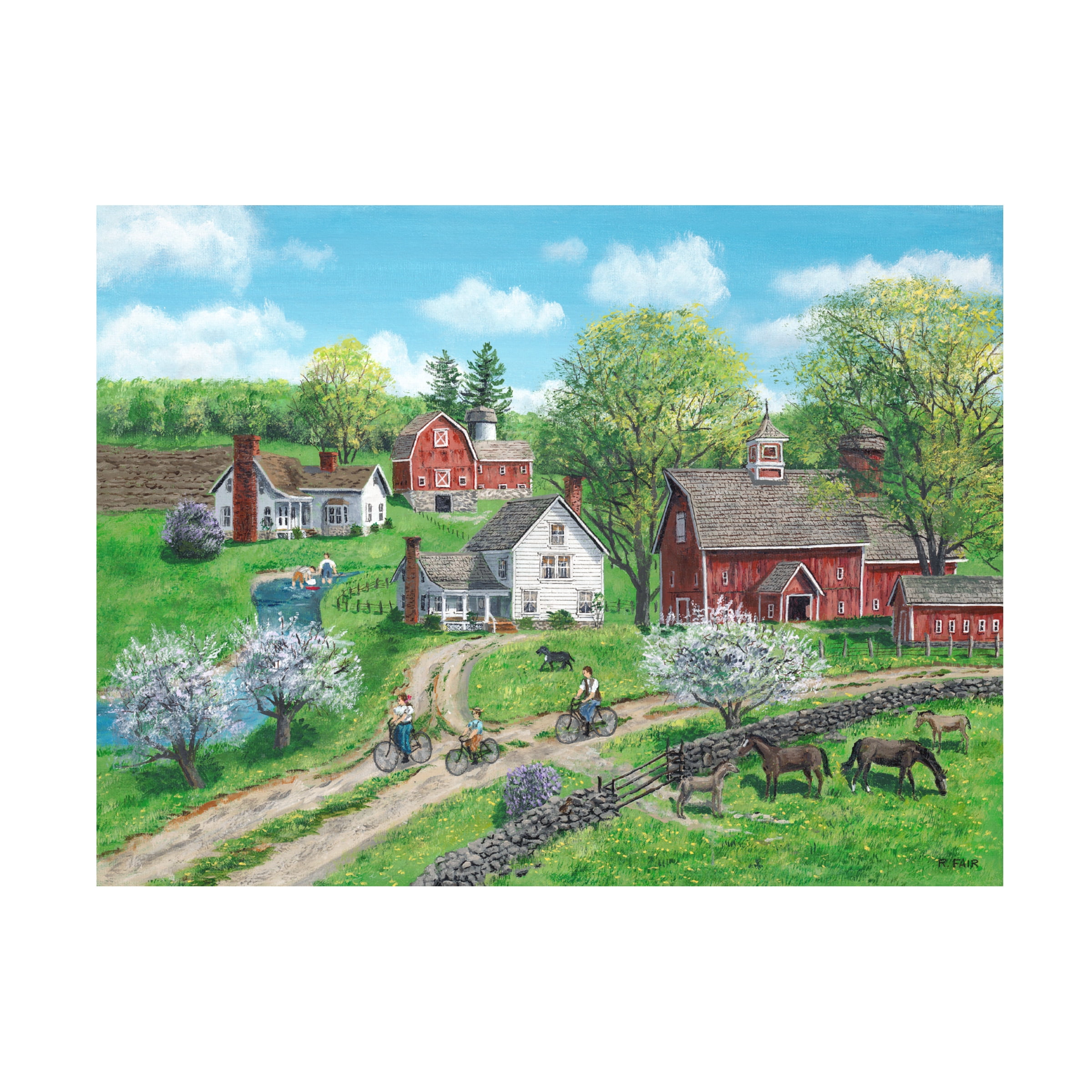 Canvas Wall Art - Bob Fair 'Spring Outing' Wall Art for Living Room, Bedroom, or Office DÃ©cor by Trademark Fine Art - 47 x 35 Inches
