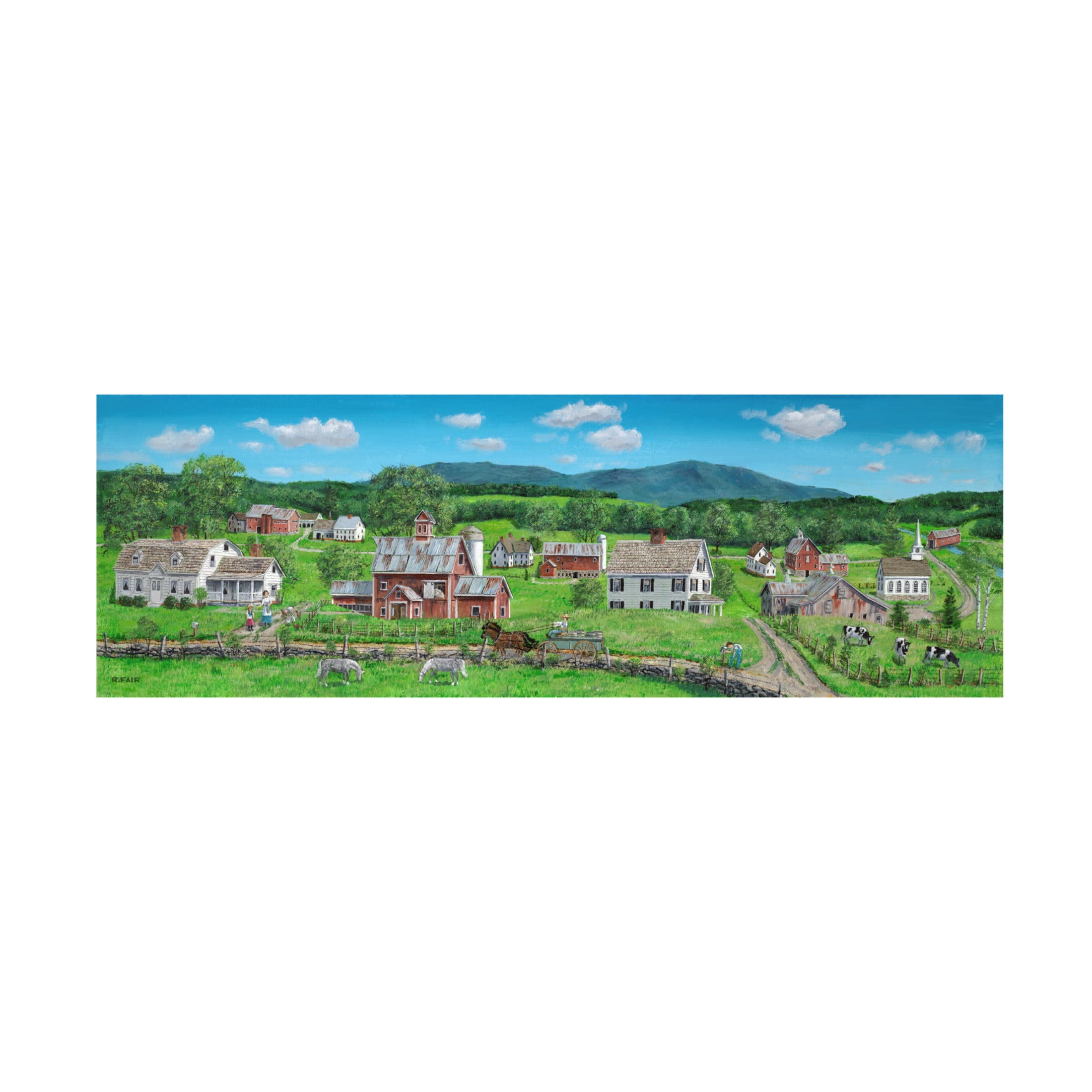 Canvas Wall Art - Bob Fair 'Summer Roads' Wall Art for Living Room, Bedroom, or Office Décor by Trademark Fine Art - 24 x 8 Inches
