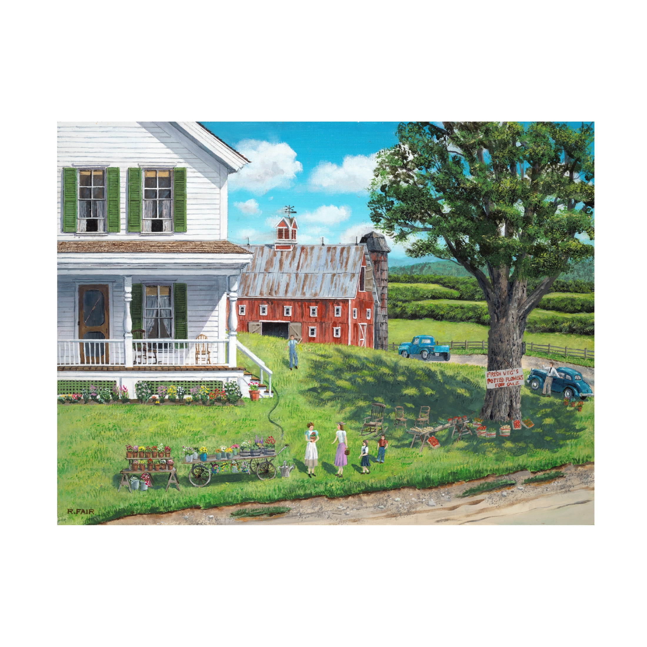 Canvas Wall Art - Bob Fair 'The Flower Lady' Wall Art for Living Room, Bedroom, or Office Décor by Trademark Fine Art - 32 x 24 Inches