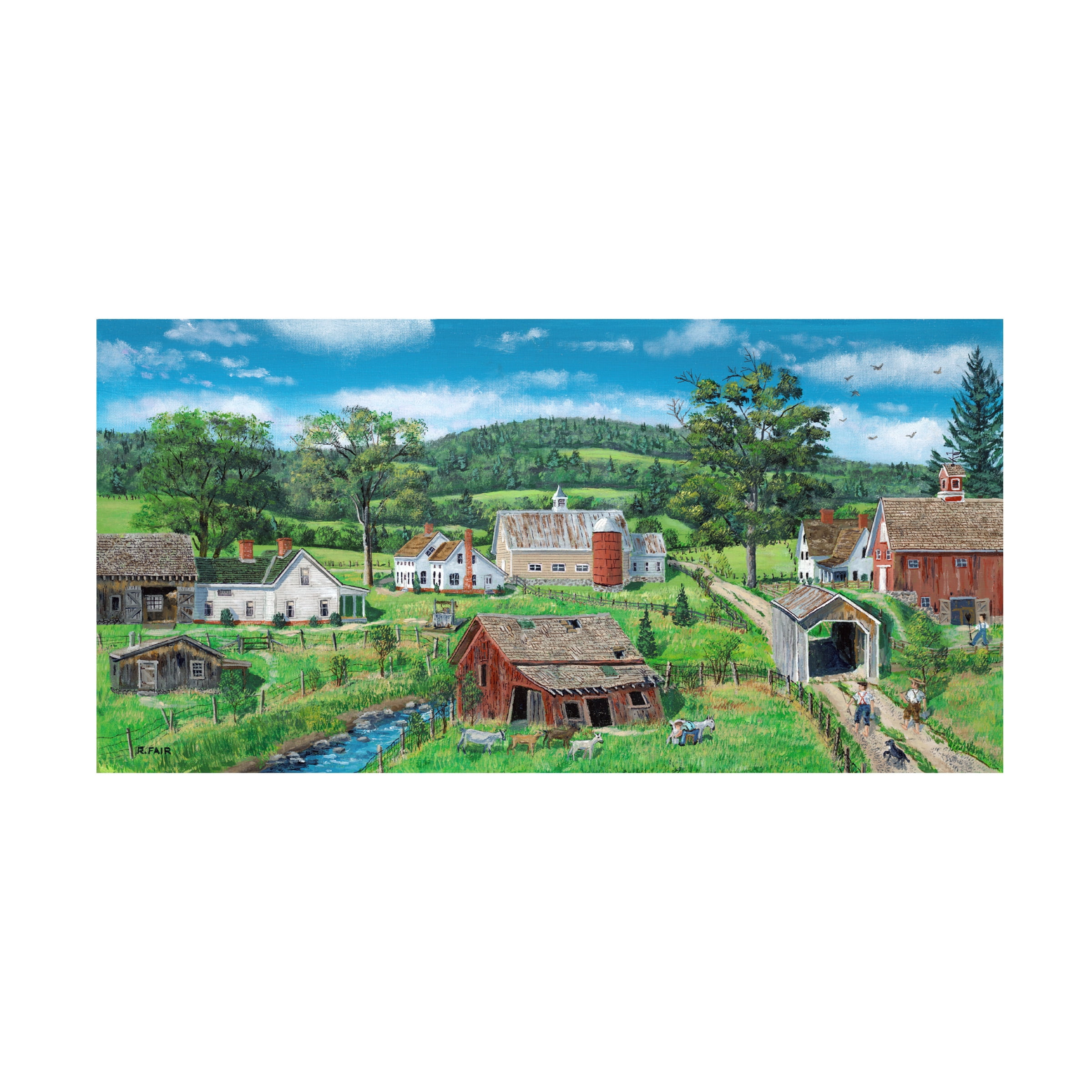 Canvas Wall Art - Bob Fair 'The Old Goat Barn' Wall Art for Living Room, Bedroom, or Office DÃ©cor by Trademark Fine Art - 32 x 16 Inches