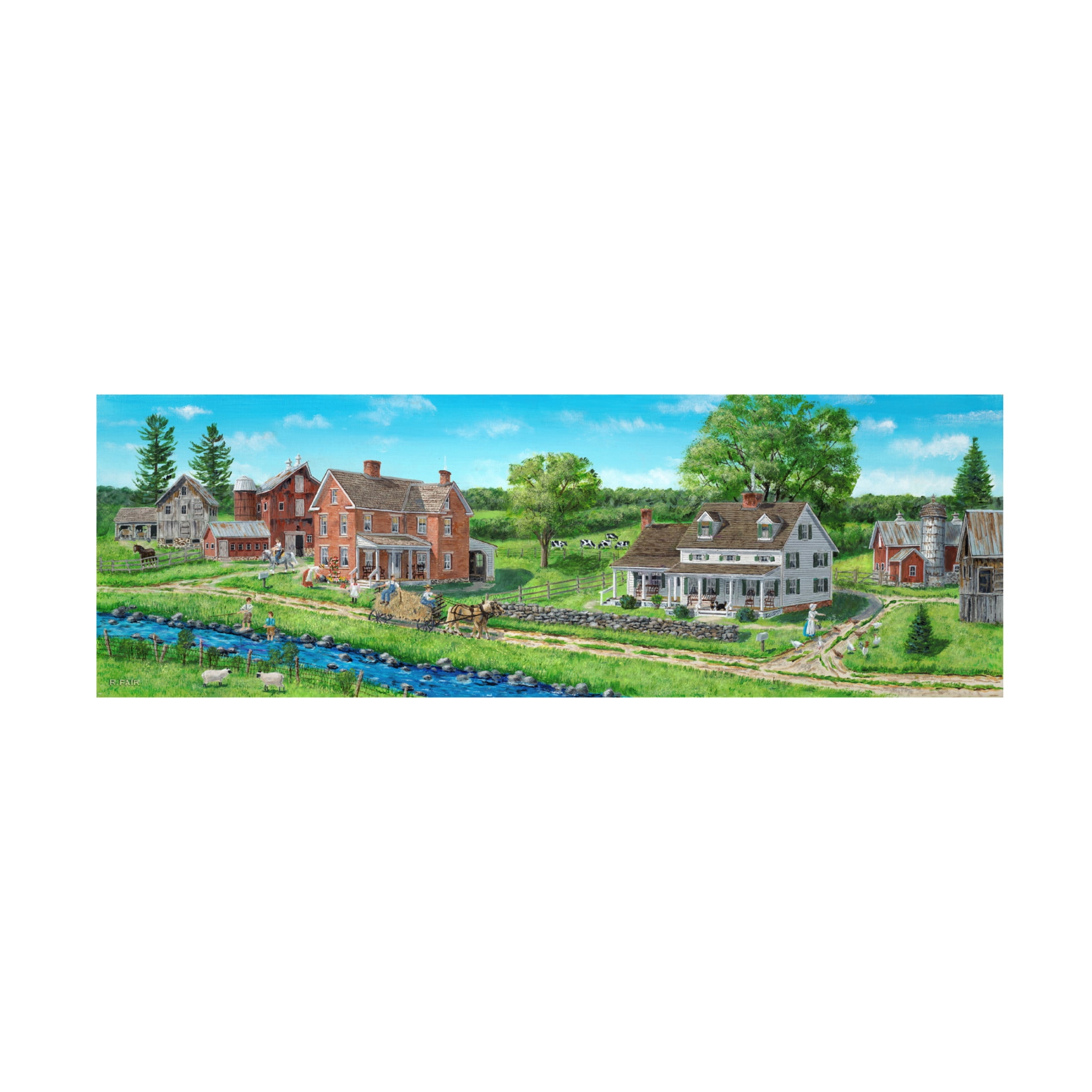 Canvas Wall Art - Bob Fair 'View of Summer' Wall Art for Living Room, Bedroom, or Office Décor by Trademark Fine Art - 47 x 16 Inches