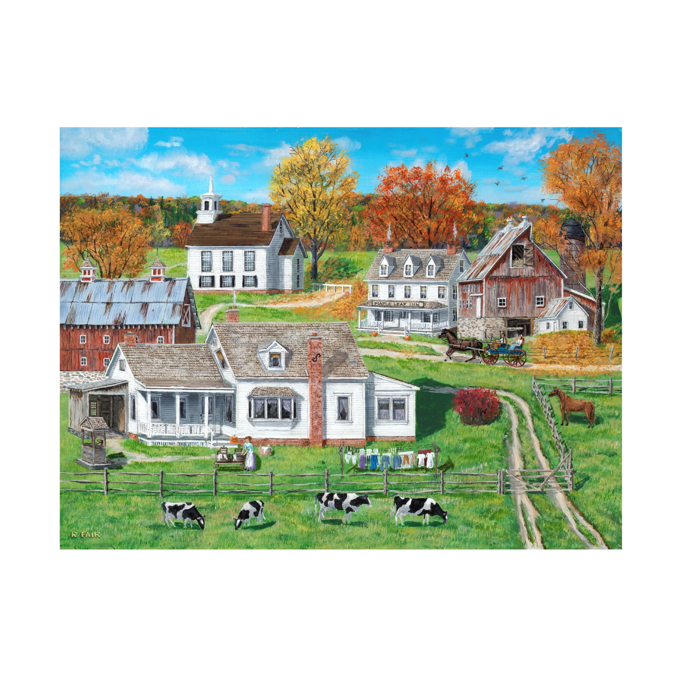 Canvas Wall Art - Bob Fair 'Wash Day' Wall Art for Living Room, Bedroom, or Office Décor by Trademark Fine Art - 47 x 35 Inches