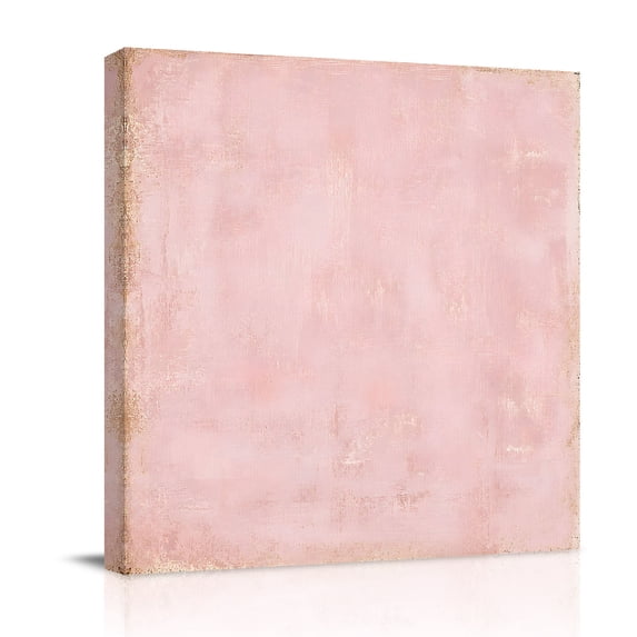 Canvas Wall Art, Boho Pink Framed Canvas Prints for Bathroom Desk, Modern Rustic Minimalist Art Small Gallery Wrapped Wall Decor for Home Office, Gifts, 8"x8" Ship Next Day
