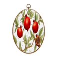 thumbnail image 1 of Canvas Wall Art Botanical Pomegranate Branch Oval Framed Canvas Prints Vintage Wall Hanging Decor for Home Decorations Gifts for Mom Nana Women 8.6"x11.4", 1 of 7