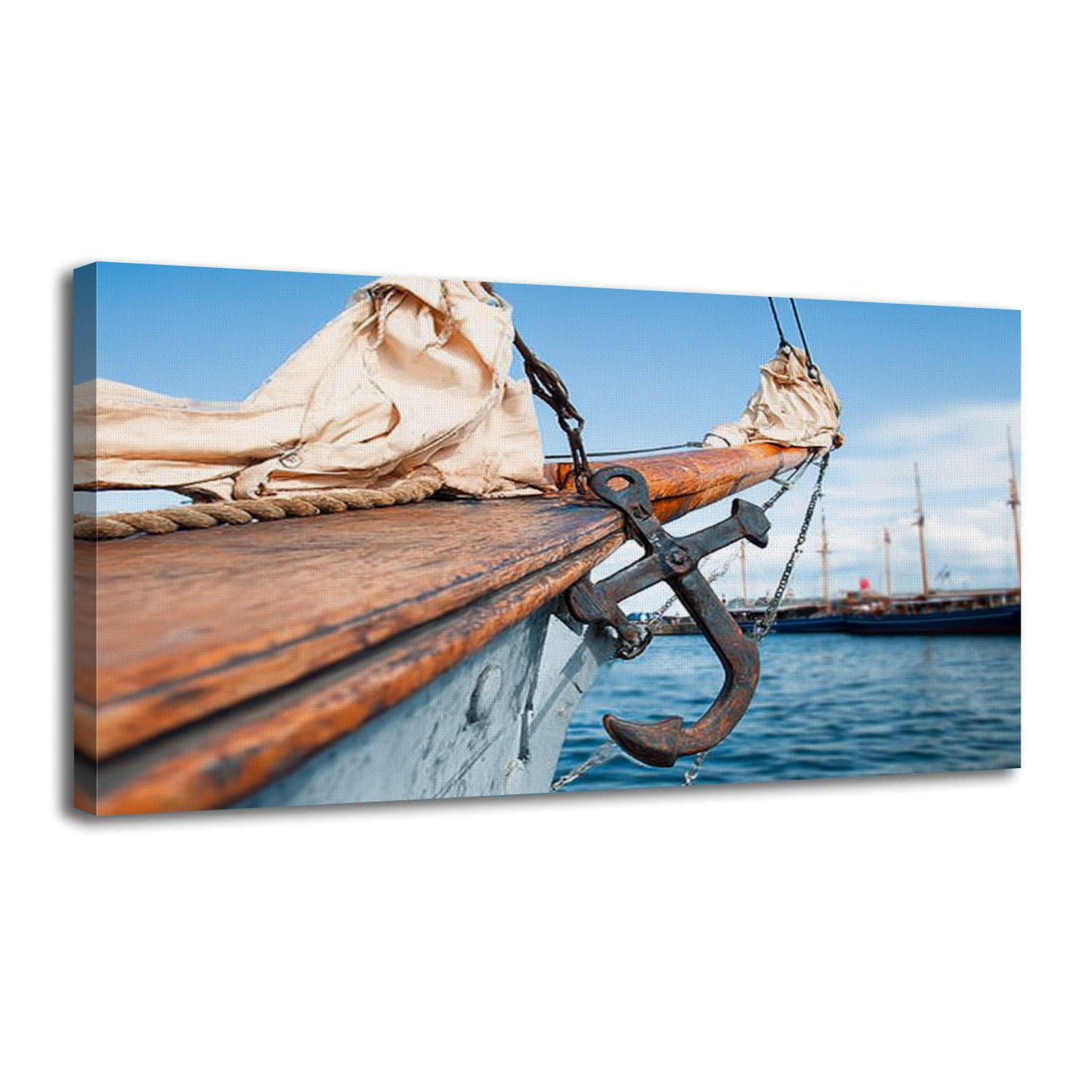 Canvas Wall Art Bowsprit sailing vessel folded sails rigging Wall Decor ...
