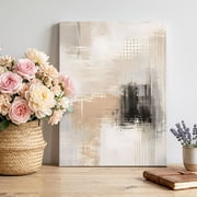 Canvas Wall Art, Brown Black Abstract Framed Canvas Prints for Living Room Bedroom, Modern Gradient Mottled Simple Art Large Gallery Wrapped Wall Decor for Home Office, Gifts, 16"x20" Ship Next Day