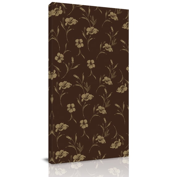 Canvas Wall Art, Brown Floral Framed Canvas Prints for Living Room Hallway, Vintage Spring Botanical Flowers Oversized Gallery Wrapped Wall Decor for Home Office, Gifts, 30"x60" Ship Next Day