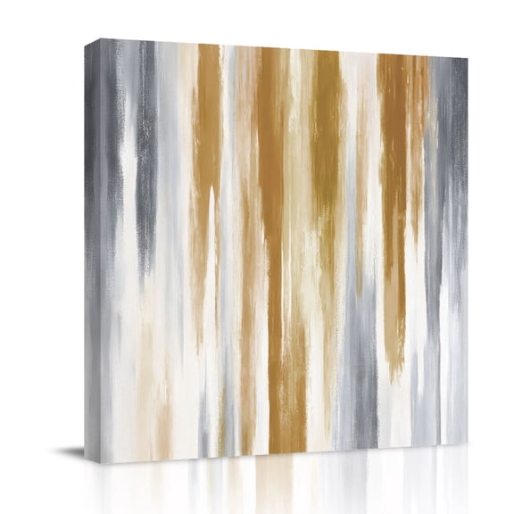 Canvas Wall Art, Brown Gray Framed Canvas Prints for Bathroom Desk, Vintage Abstract White Ombre Texture Small Gallery Wrapped Wall Decor for Home Office, Gifts, 8"x8" Ship Next Day