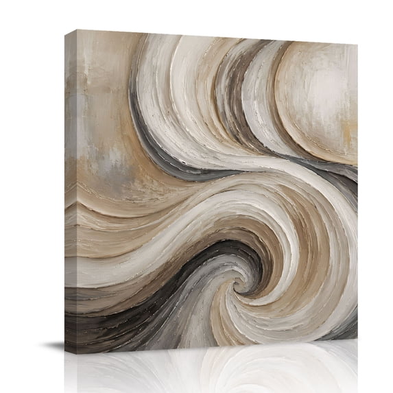 Abstract Print Canvas Wall Art, Brown Grey Abstract Framed Canvas Prints for Bathroom ...