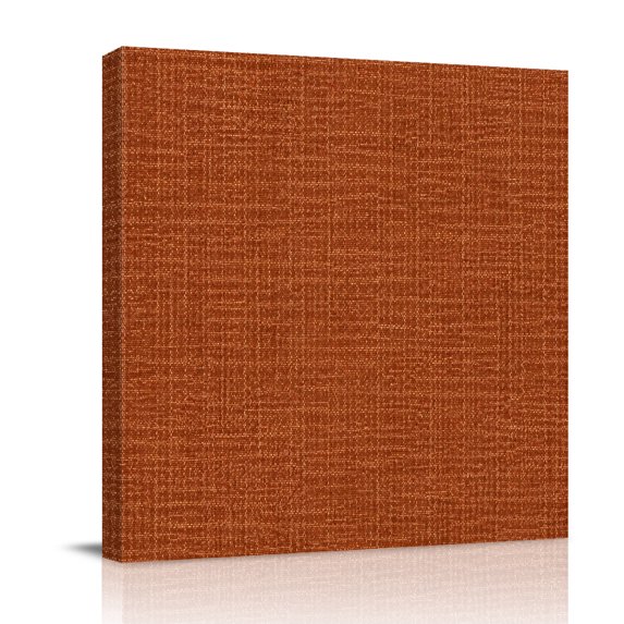 Canvas Wall Art, Brown Solid Color Framed Canvas Prints for Bathroom Desk, Abstract Woven Texture Vintage Minimalist Small Gallery Wrapped Wall Decor for Home Office, Gifts, 8"x8" Ship Next Day