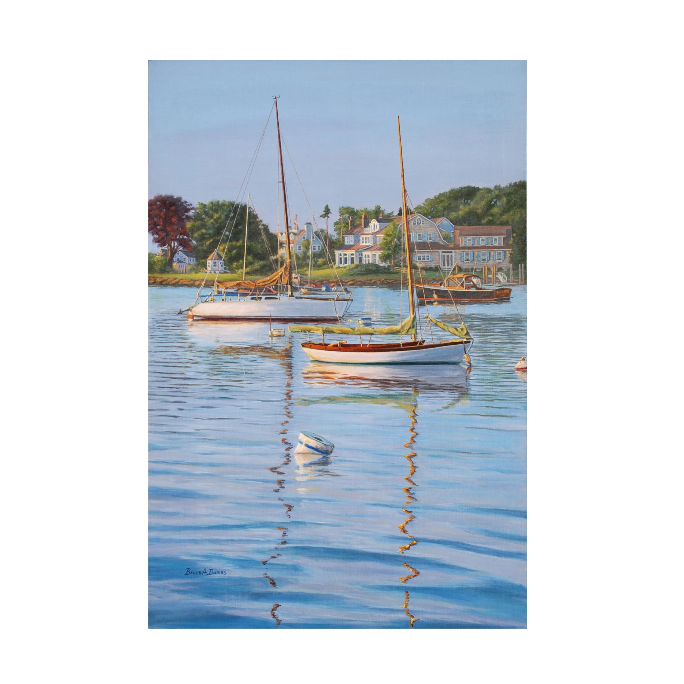 Canvas Wall Art - Bruce Dumas 'Peaceful Cove' Wall Art for Living Room, Bedroom, or Office Décor by Trademark Fine Art - 16 x 24 Inches