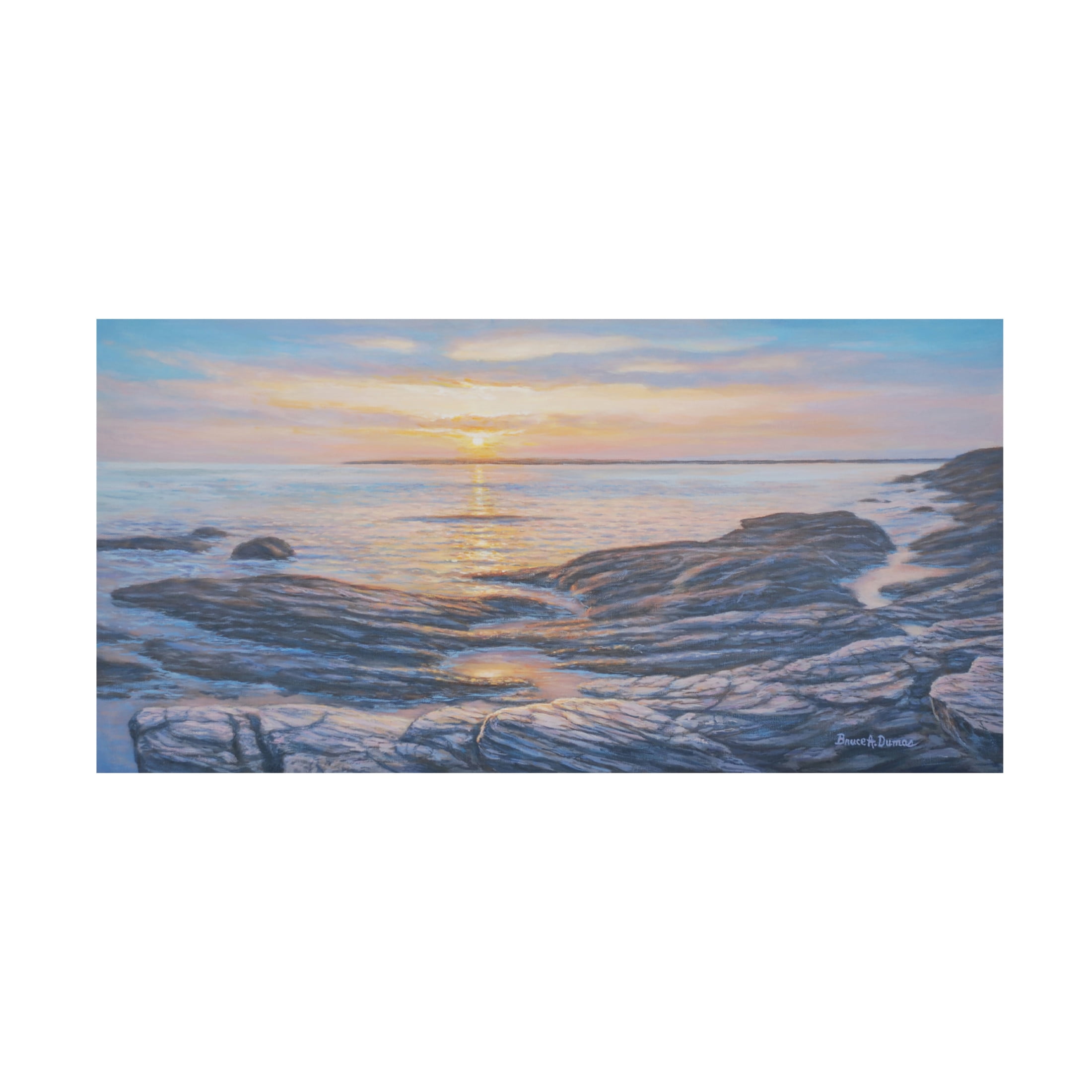 Canvas Wall Art - Bruce Dumas 'Rocky Coast' Wall Art for Living Room, Bedroom, or Office Décor by Trademark Fine Art - 47 x 24 Inches