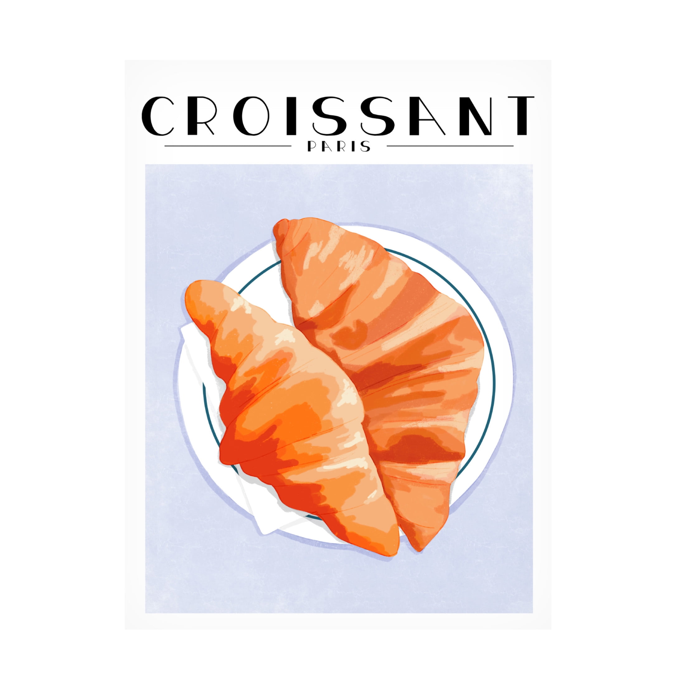 Canvas Wall Art - Bykammille  'Croissant Paris' Wall Art for Living Room, Bedroom, or Office Décor by Trademark Fine Art - 18 x 24 Inches