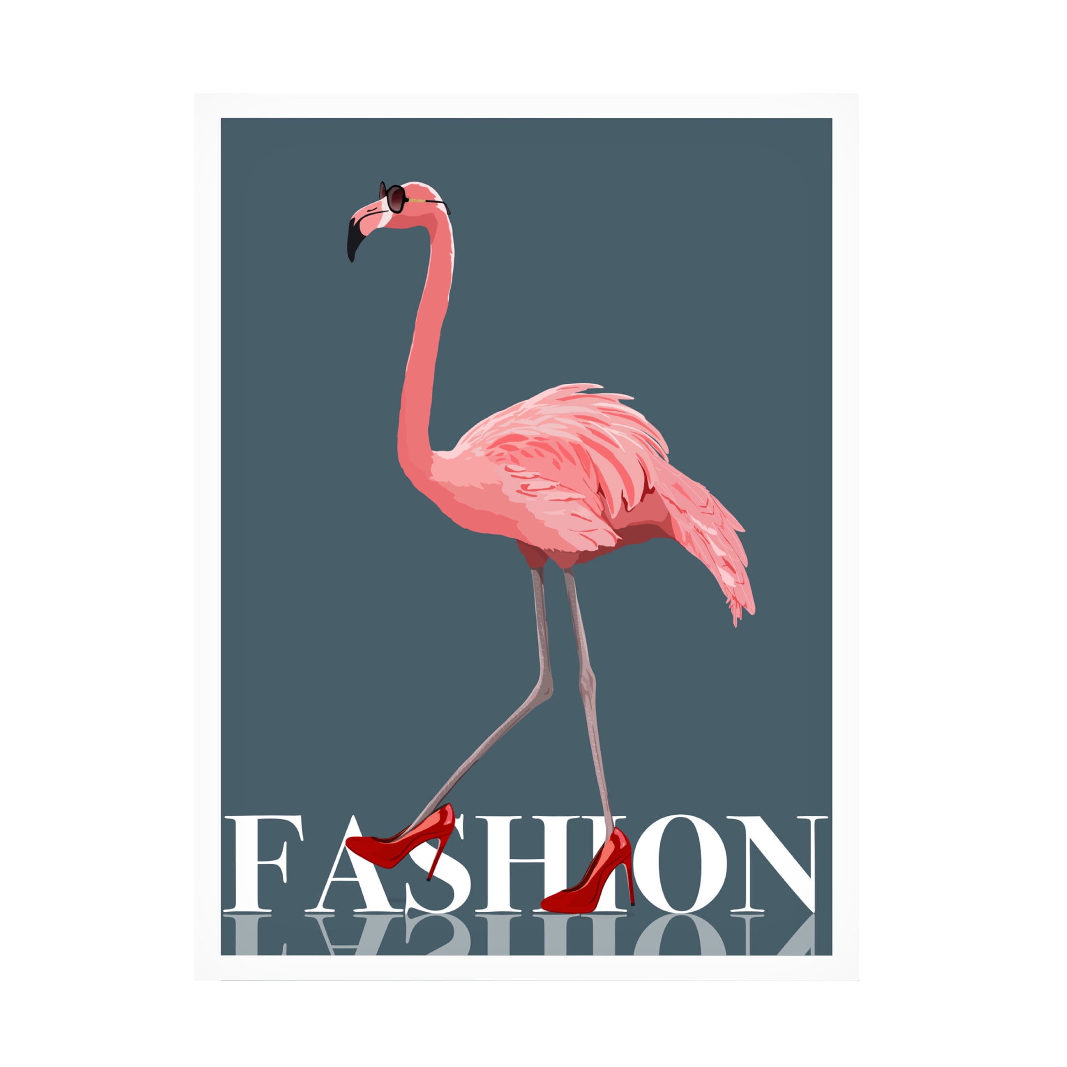 Canvas Wall Art - Bykammille  'Fashion Flamingo' Wall Art for Living Room, Bedroom, or Office Décor by Trademark Fine Art - 14 x 19 Inches