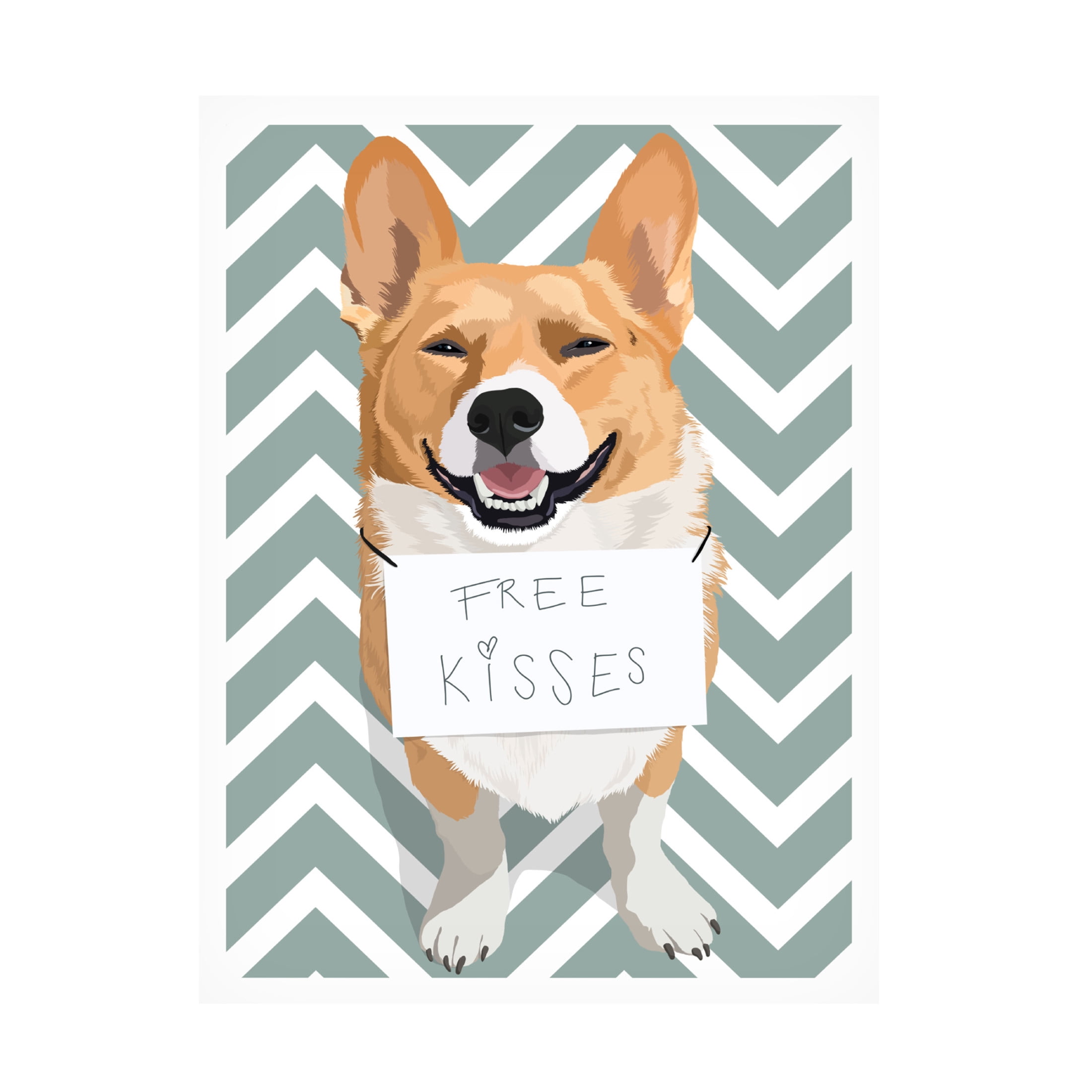 Canvas Wall Art - Bykammille 'Free Kisses' Wall Art for Living Room, Bedroom, or Office Décor by Trademark Fine Art - 24 x 32 Inches
