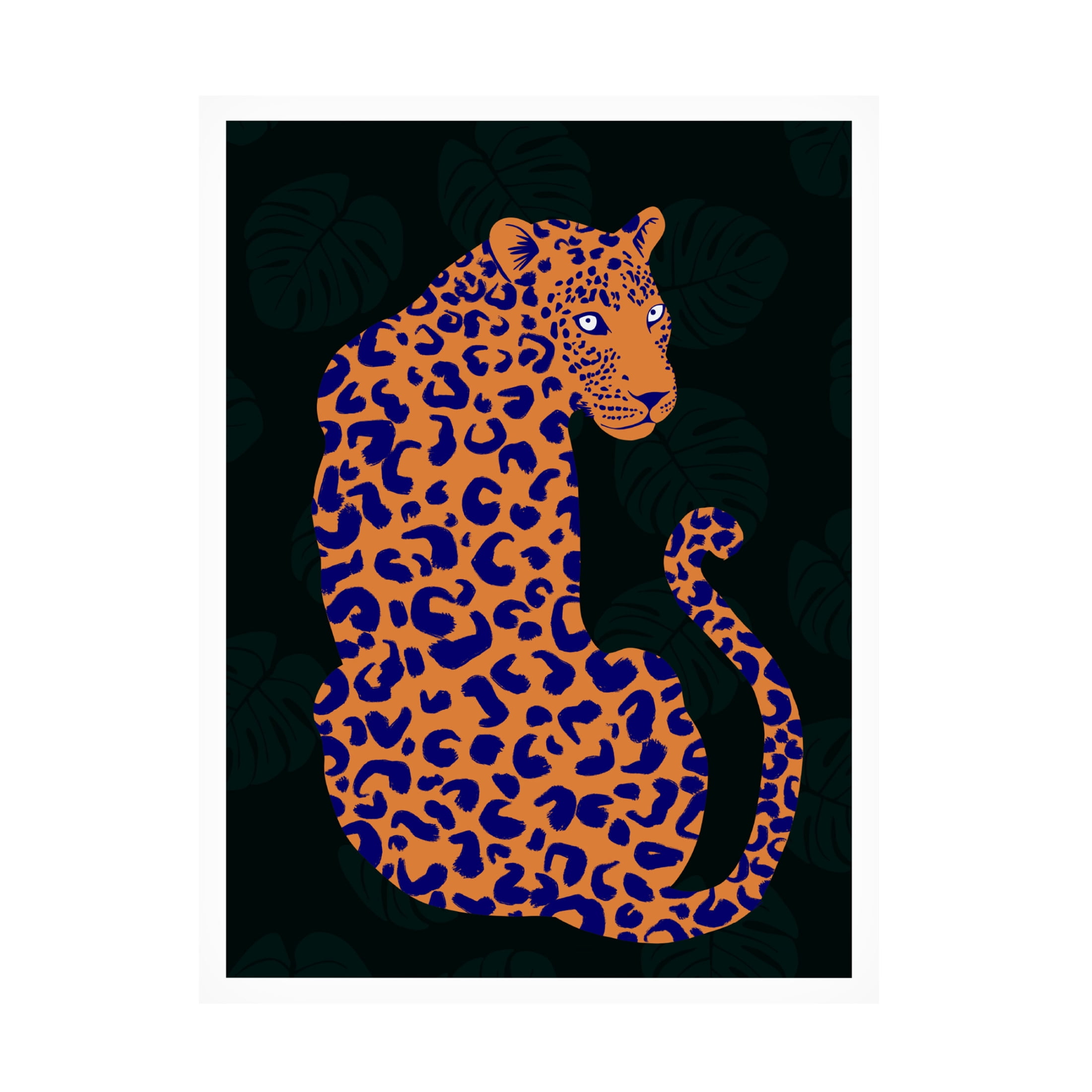 Canvas Wall Art - Bykammille  'Orange Leopard' Wall Art for Living Room, Bedroom, or Office Décor by Trademark Fine Art - 14 x 19 Inches
