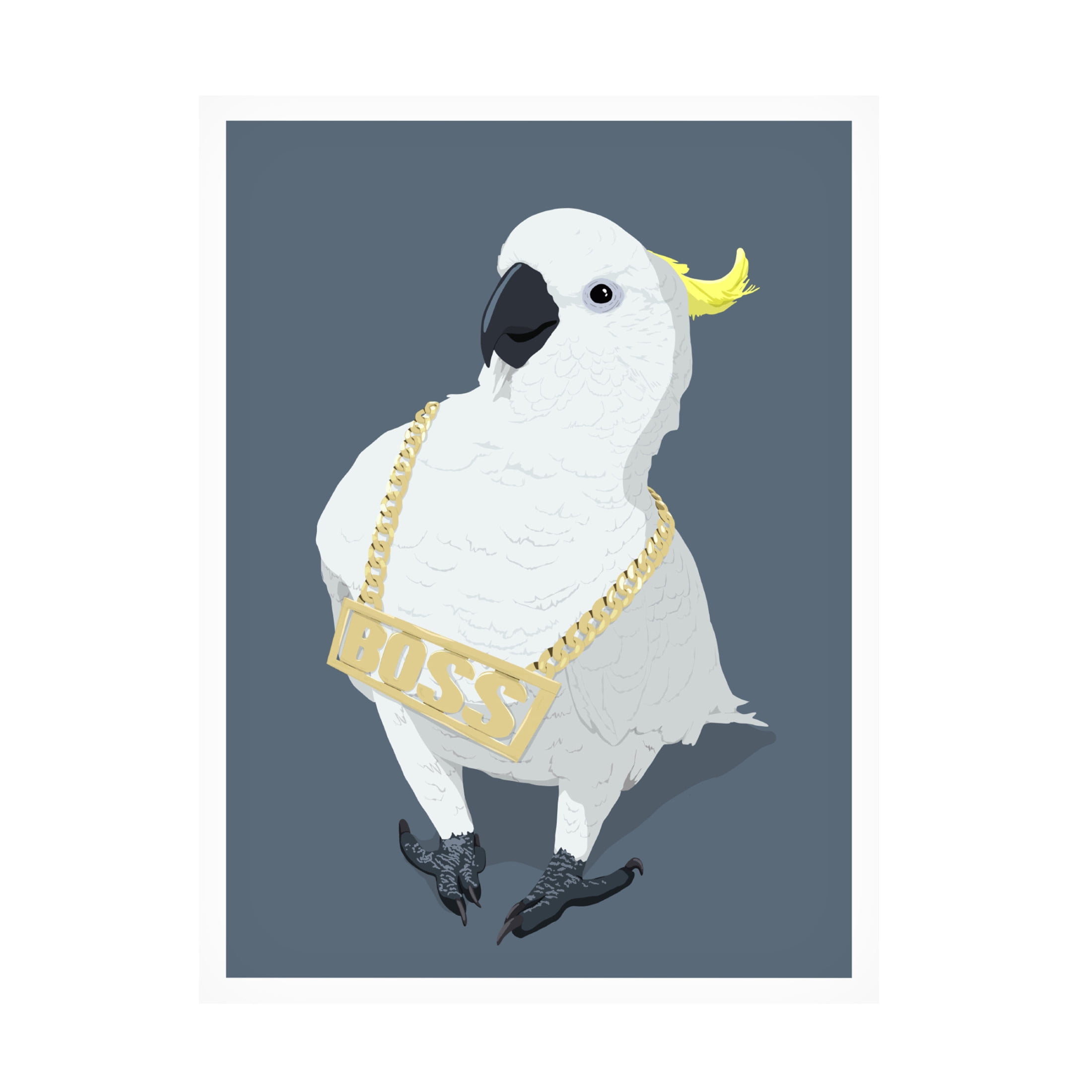 Canvas Wall Art - Bykammille  'Swag Parrot' Wall Art for Living Room, Bedroom, or Office Décor by Trademark Fine Art - 24 x 32 Inches