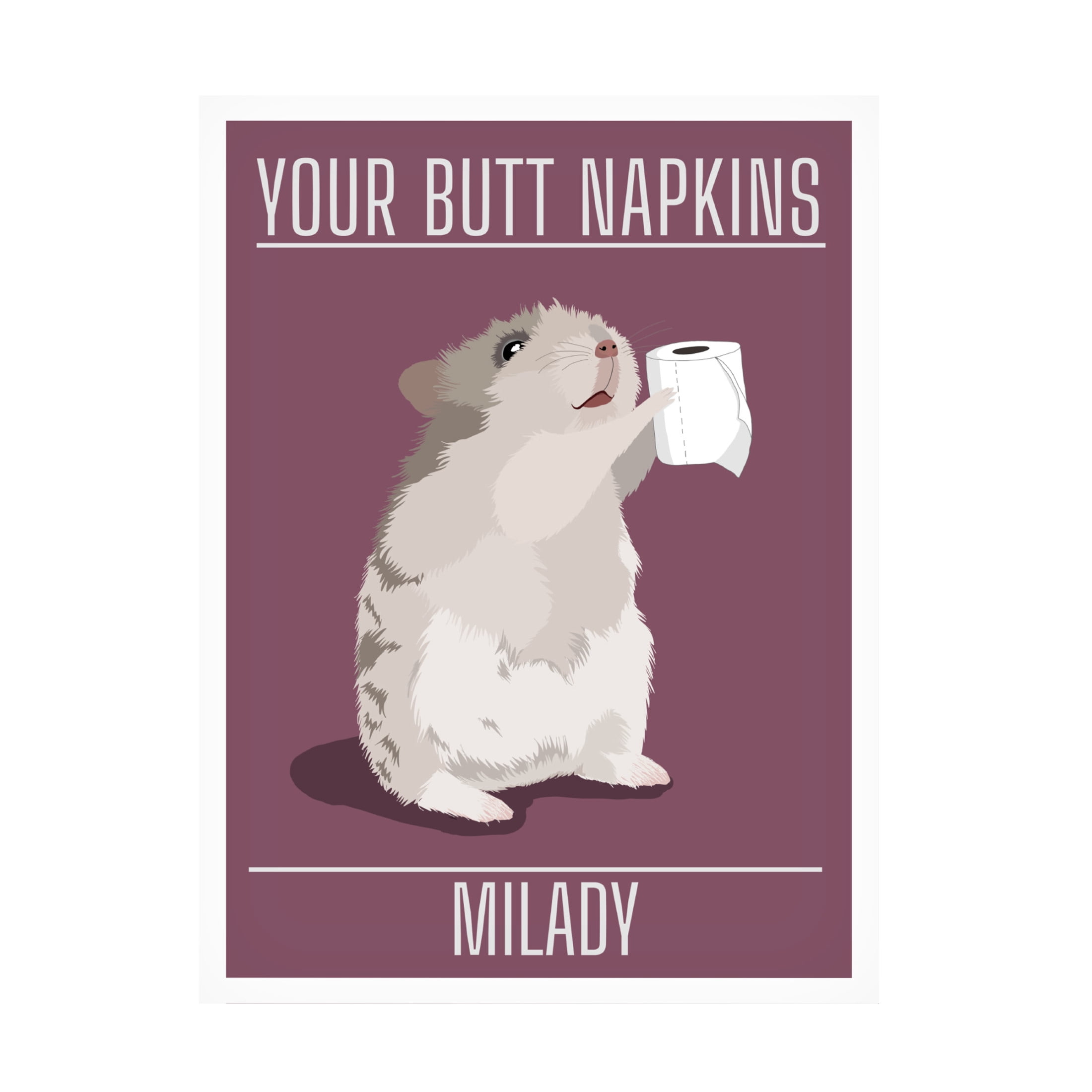 Canvas Wall Art - Bykammille  'Your Butt Napkins Milady' Wall Art for Living Room, Bedroom, or Office Décor by Trademark Fine Art - 14 x 19 Inches
