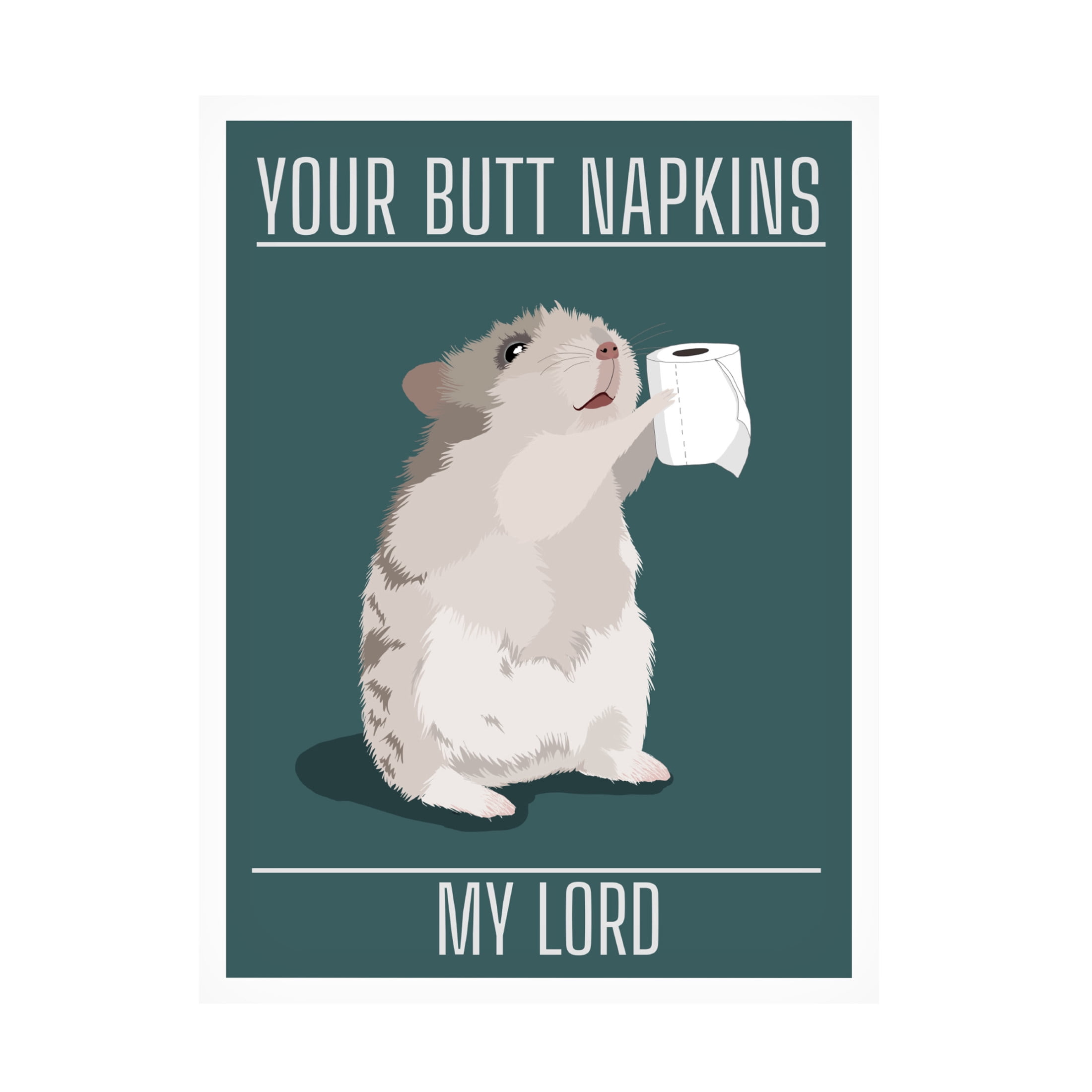 Canvas Wall Art - Bykammille 'Your Butt Napkins My Lord' Wall Art for Living Room, Bedroom, or Office Décor by Trademark Fine Art - 24 x 32 Inches