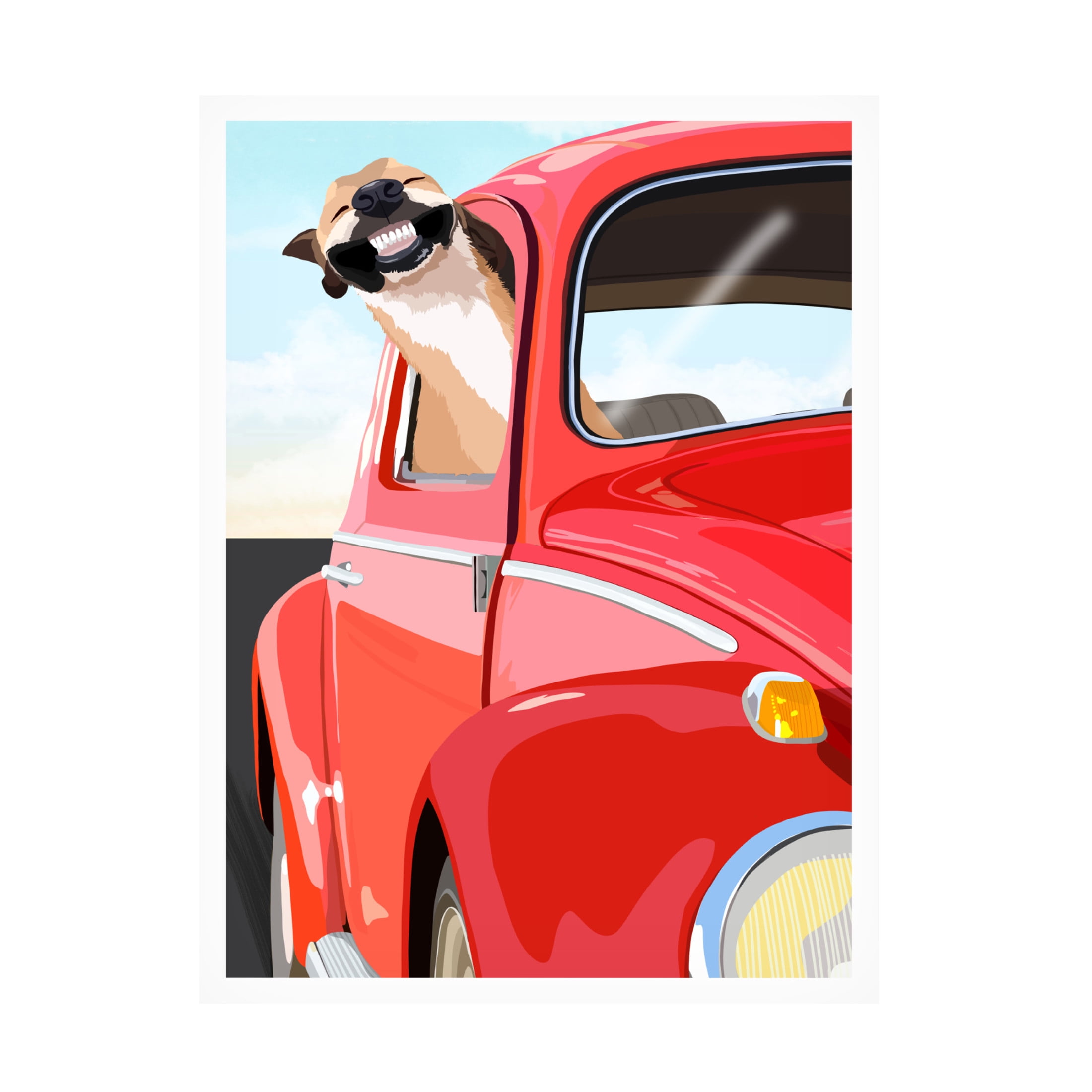 Canvas Wall Art - Bykammille 'Zoom Dog' Wall Art for Living Room, Bedroom, or Office Décor by Trademark Fine Art - 35 x 47 Inches