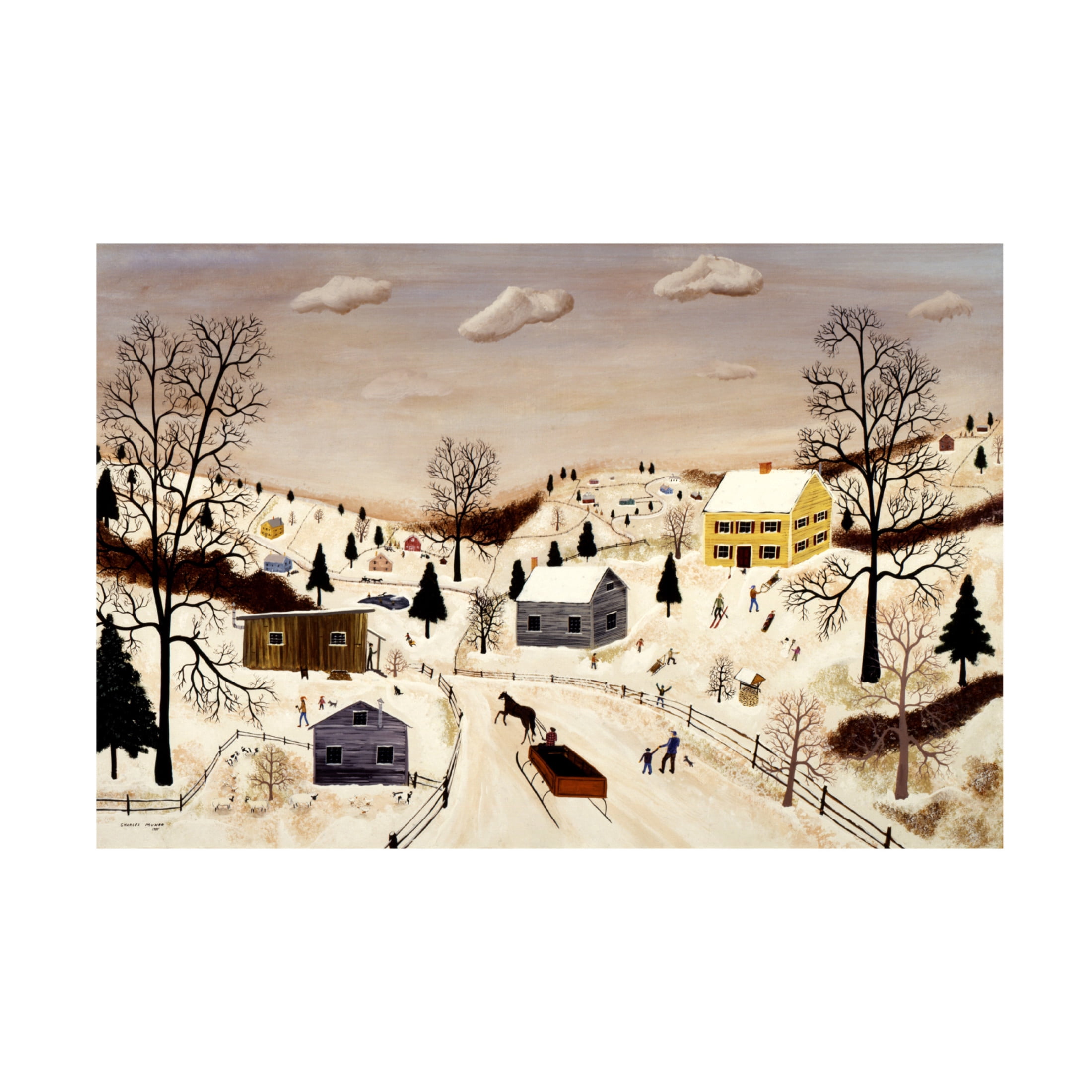Canvas Wall Art - C Munro 'Winter in the Valley' Wall Art for Living Room, Bedroom, or Office Décor by Trademark Fine Art - 47 x 30 Inches