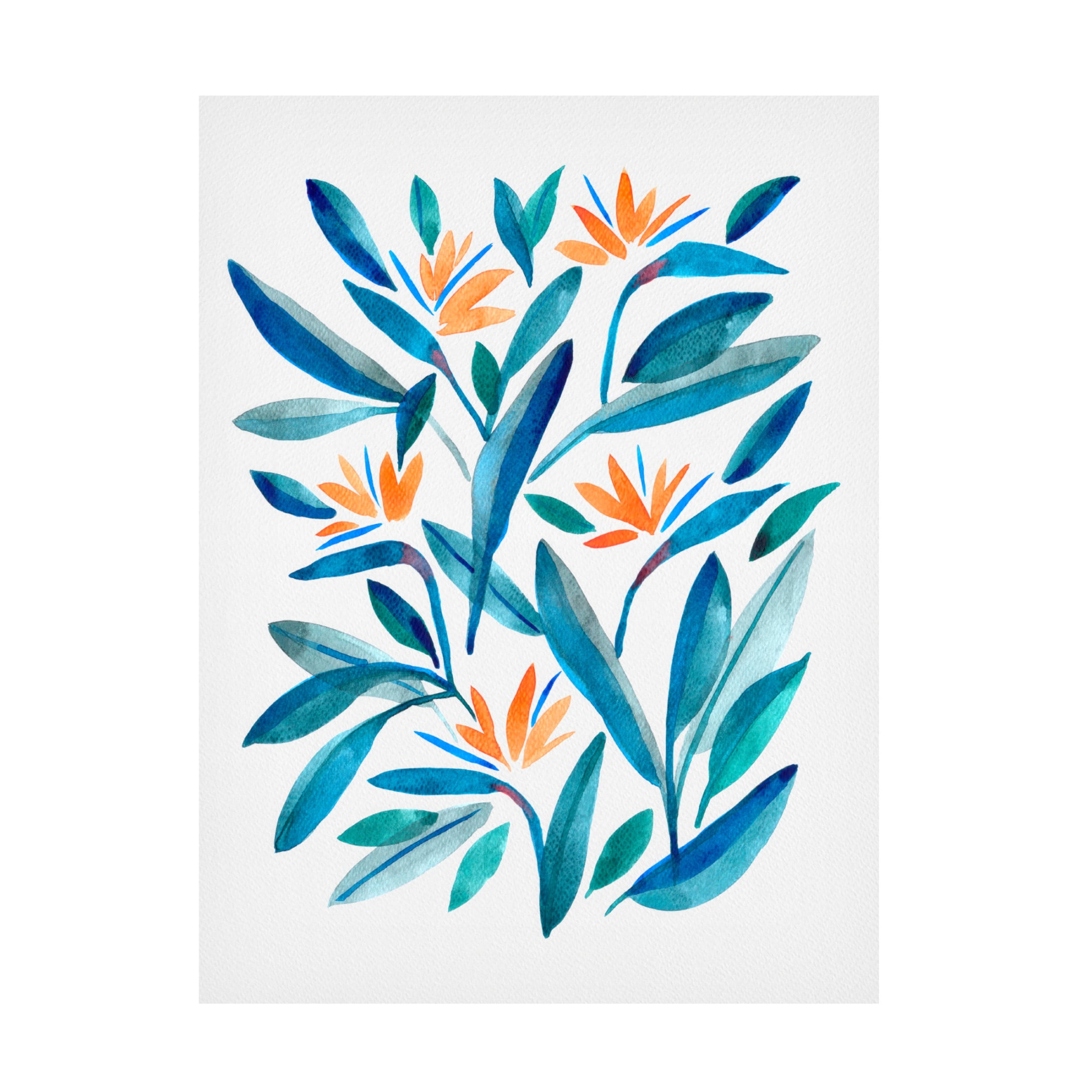 Canvas Wall Art - Cami Juncos 'Bird of Paradise Flower 1' Wall Art for Living Room, Bedroom, or Office Décor by Trademark Fine Art - 35 x 47 Inches