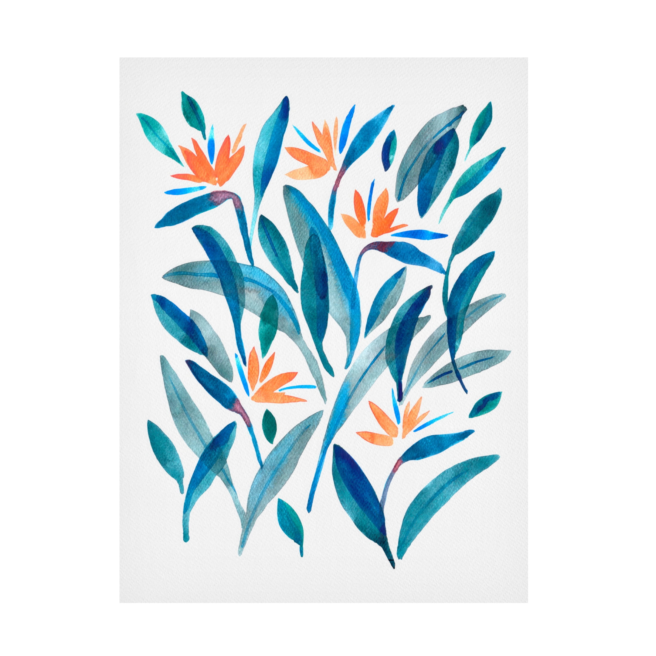 Canvas Wall Art - Cami Juncos 'Bird of Paradise Flower 2' Wall Art for Living Room, Bedroom, or Office Décor by Trademark Fine Art - 24 x 32 Inches