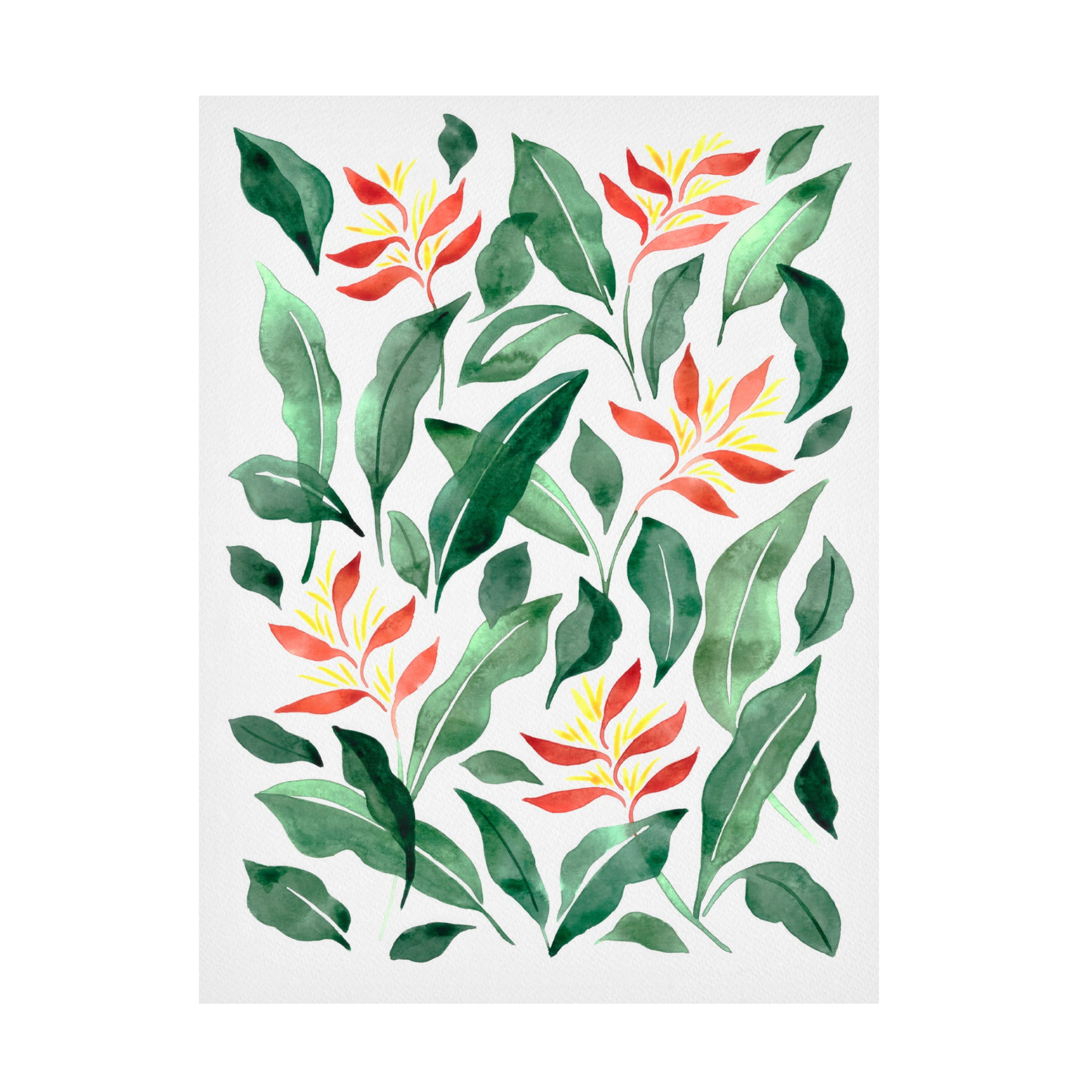 Canvas Wall Art - Cami Juncos 'Parakeet Flower' Wall Art for Living Room, Bedroom, or Office Décor by Trademark Fine Art - 35 x 47 Inches
