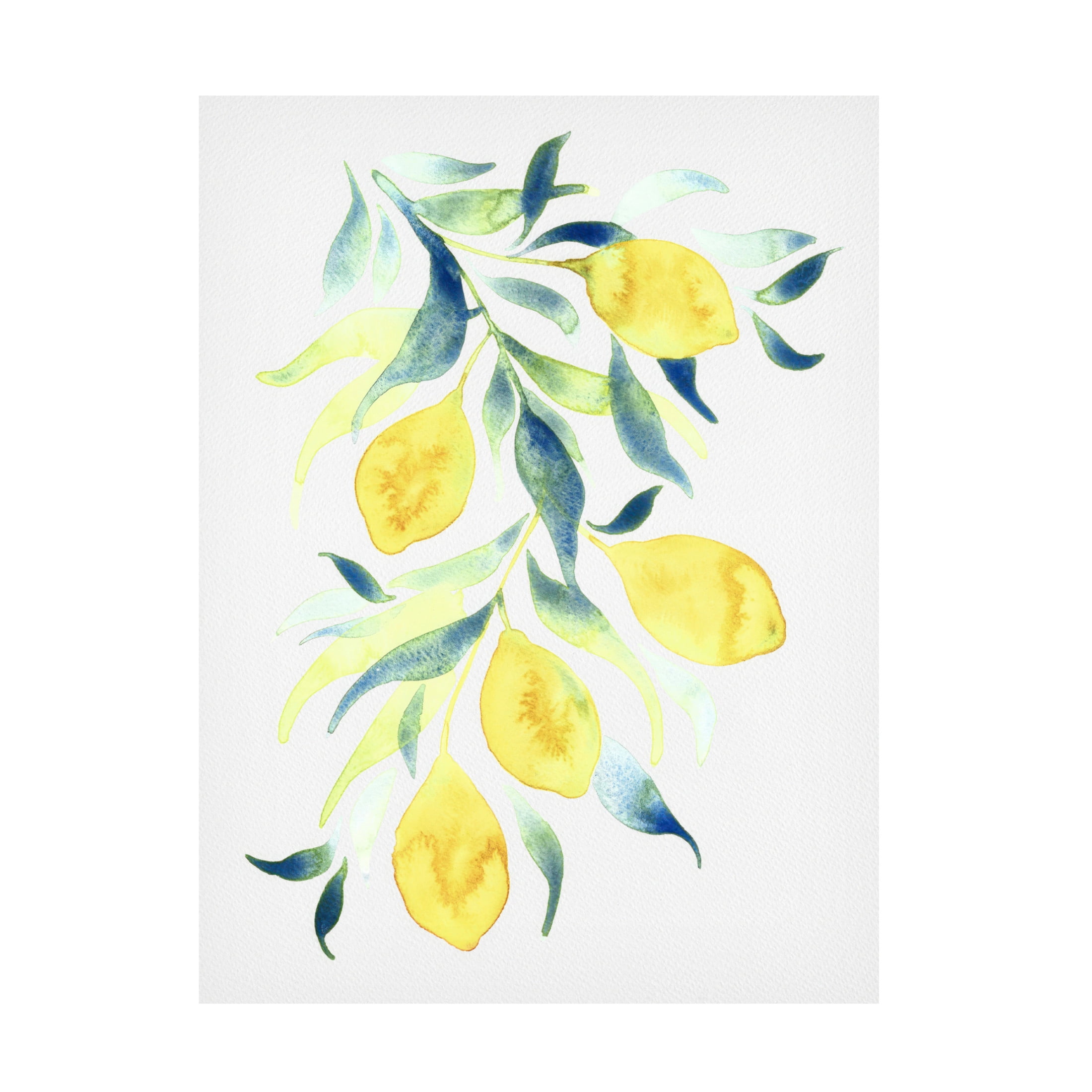 Canvas Wall Art - Cami Juncos 'Watercolor Lemons' Wall Art for Living Room, Bedroom, or Office Décor by Trademark Fine Art - 24 x 32 Inches