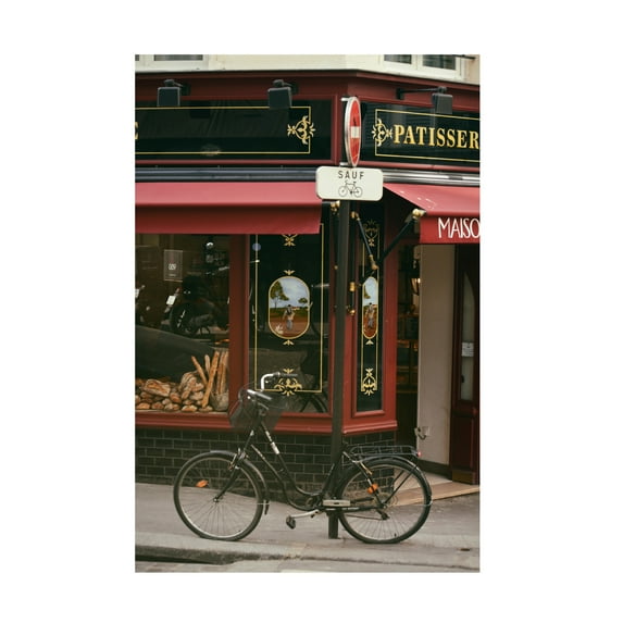 Canvas Wall Art - Carina Okula 'Baguettes and a Bike' Wall Art for Living Room, Bedroom, or Office Décor by Trademark Fine Art - 22 x 32 Inches