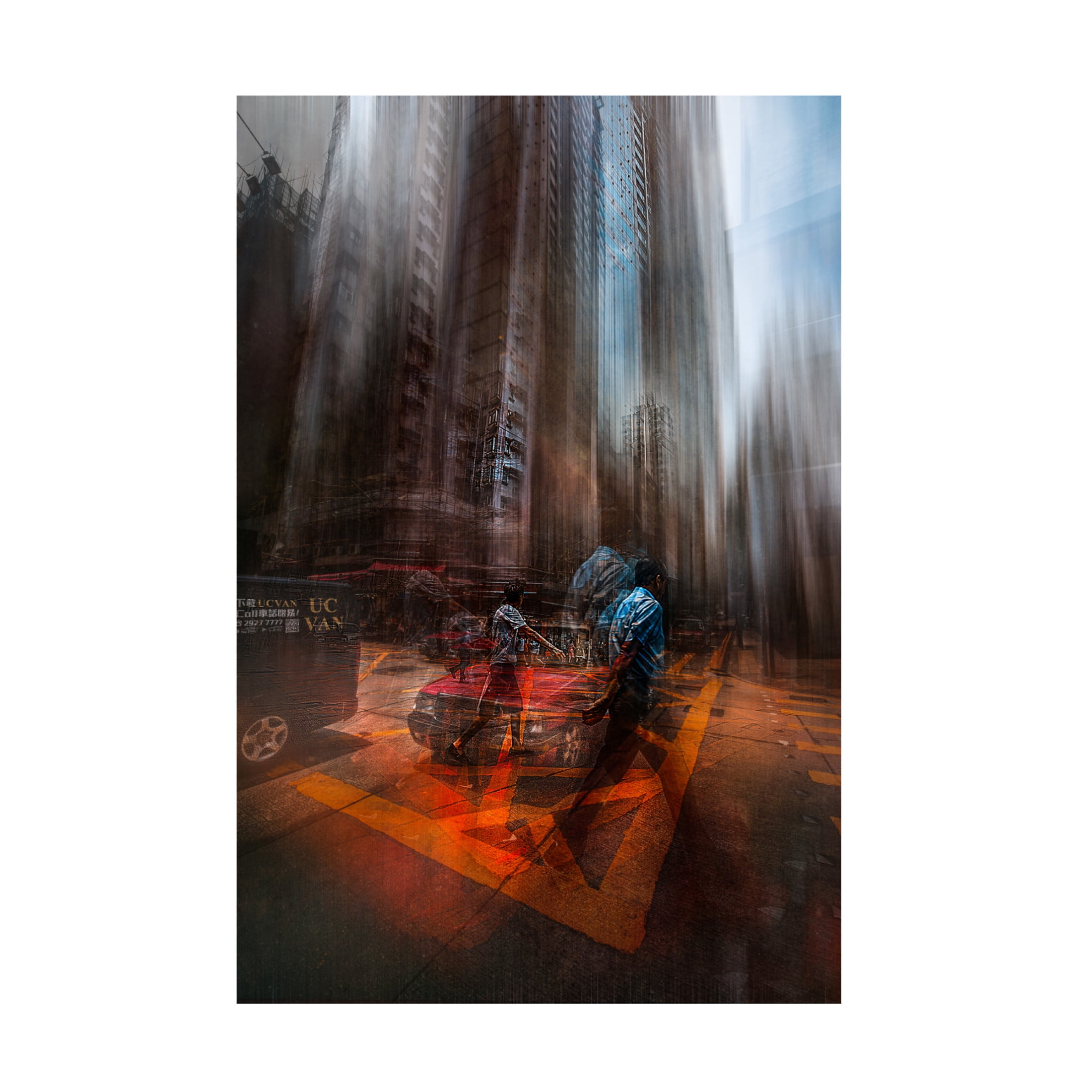 Canvas Wall Art - Carmine Chiriaco 'Chaos In The Streets Of Hk' Wall Art for Living Room, Bedroom, or Office Décor by Trademark Fine Art - 12 x 19 Inches