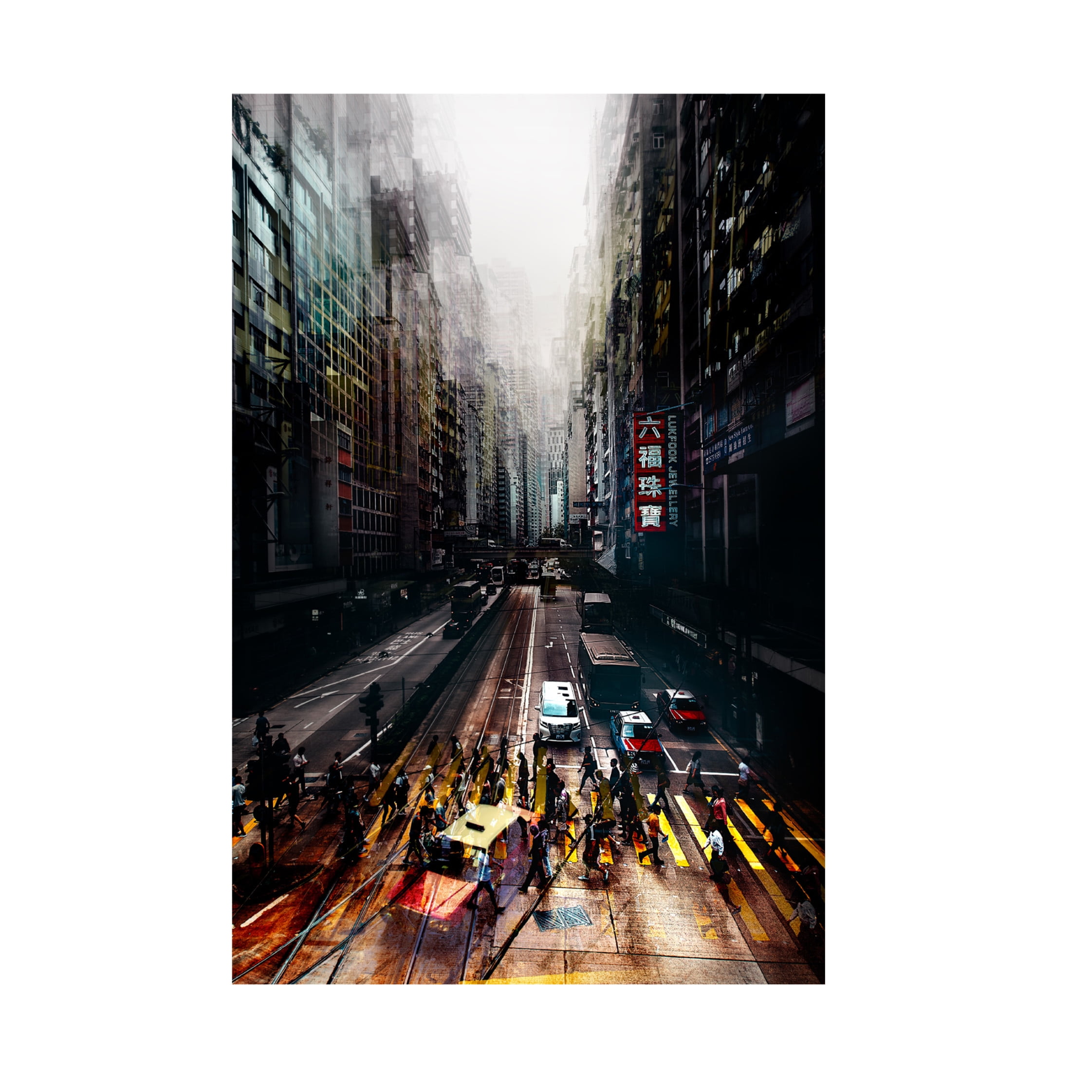 Canvas Wall Art - Carmine Chiriaco 'Streets Of Hong Kong' Wall Art for Living Room, Bedroom, or Office Décor by Trademark Fine Art - 30 x 47 Inches