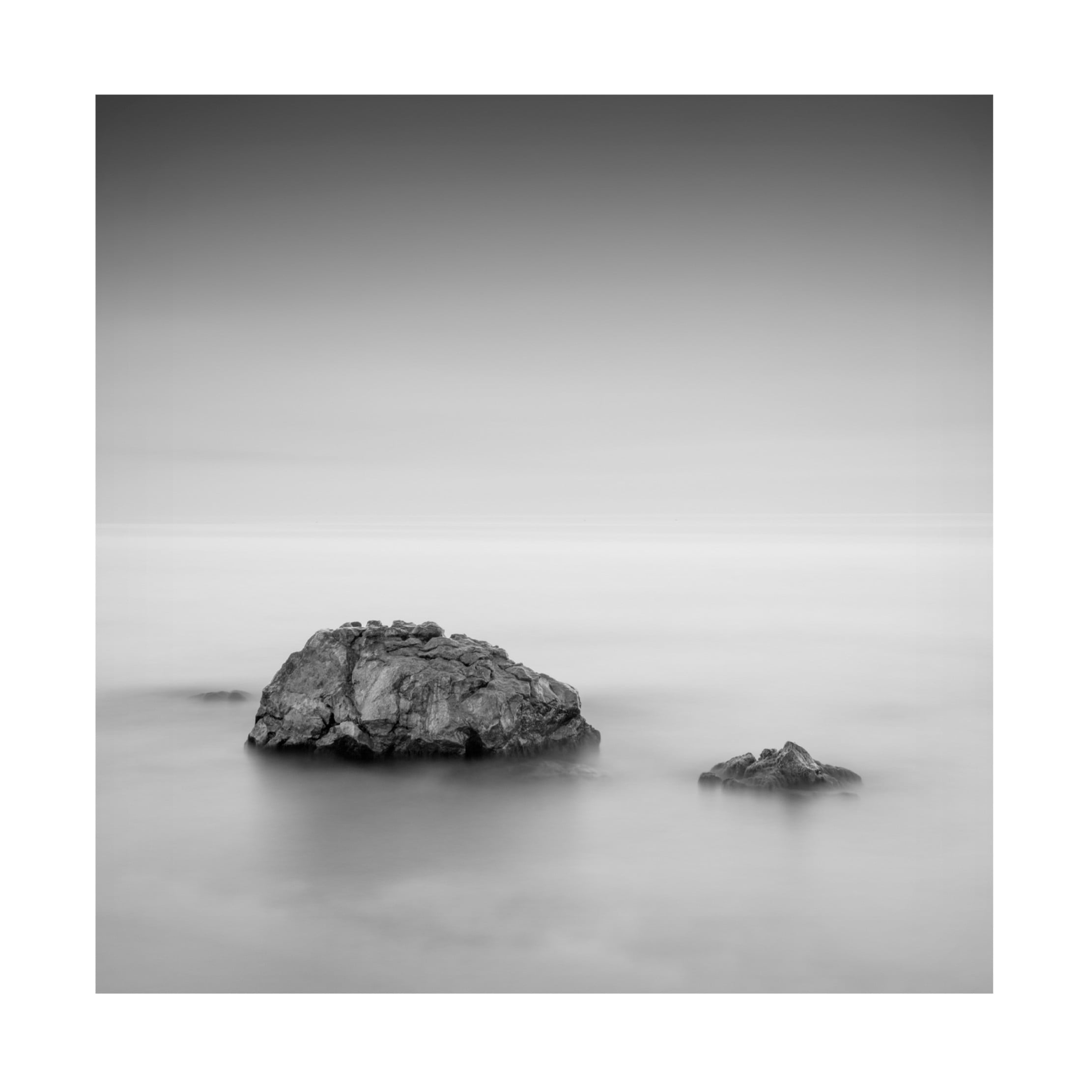 Canvas Wall Art - Catalin Baican 'Black Sea Rocks' Wall Art for Living Room, Bedroom, or Office Décor by Trademark Fine Art - 18 x 18 Inches