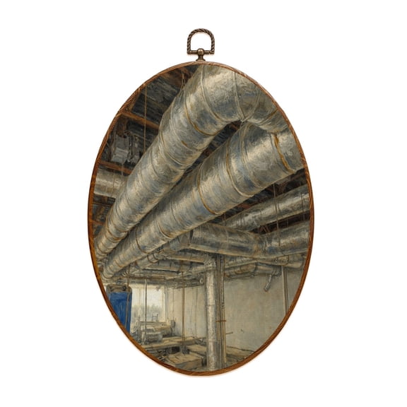 Canvas Wall Art Ceiling Installation Oval Framed Canvas Prints Vintage Wall Hanging Decor for Home Bathroom Decorations Gift for Mom Women 8.6"x11.4"