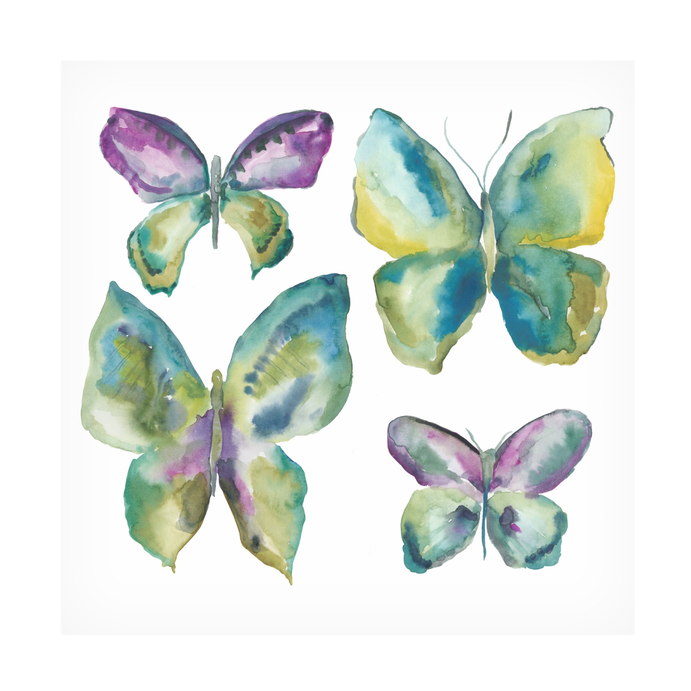 Canvas Wall Art - Chariklia Zarris 'Jeweled Butterflies I' Wall Art for Living Room, Bedroom, or Office Décor by Trademark Fine Art - 14 x 14 Inches