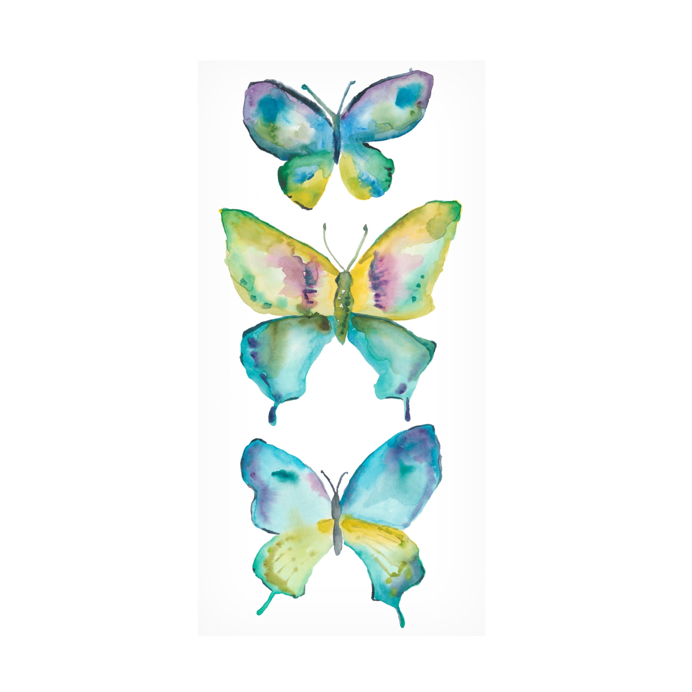 Canvas Wall Art - Chariklia Zarris 'Jeweled Butterflies IV' Wall Art for Living Room, Bedroom, or Office Décor by Trademark Fine Art - 16 x 32 Inches