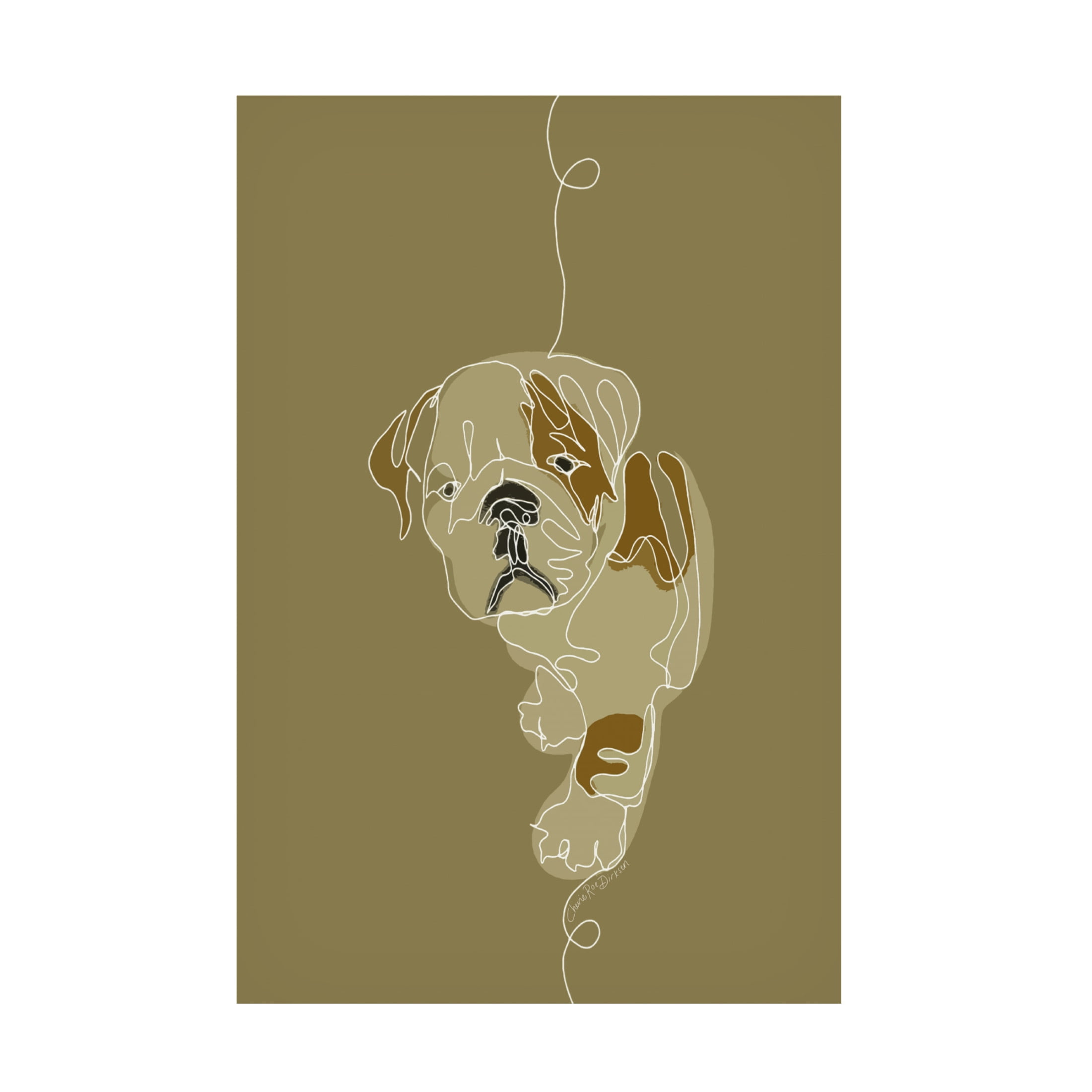 Canvas Wall Art - Cherie Roe Dirksen 'Curious Bulldog' Wall Art for Living Room, Bedroom, or Office Décor by Trademark Fine Art - 30 x 47 Inches