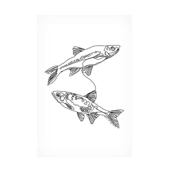 Canvas Wall Art - Cherie Roe Dirksen 'Redfin Minnow' Wall Art for Living Room, Bedroom, or Office Décor by Trademark Fine Art - 22 x 32 Inches