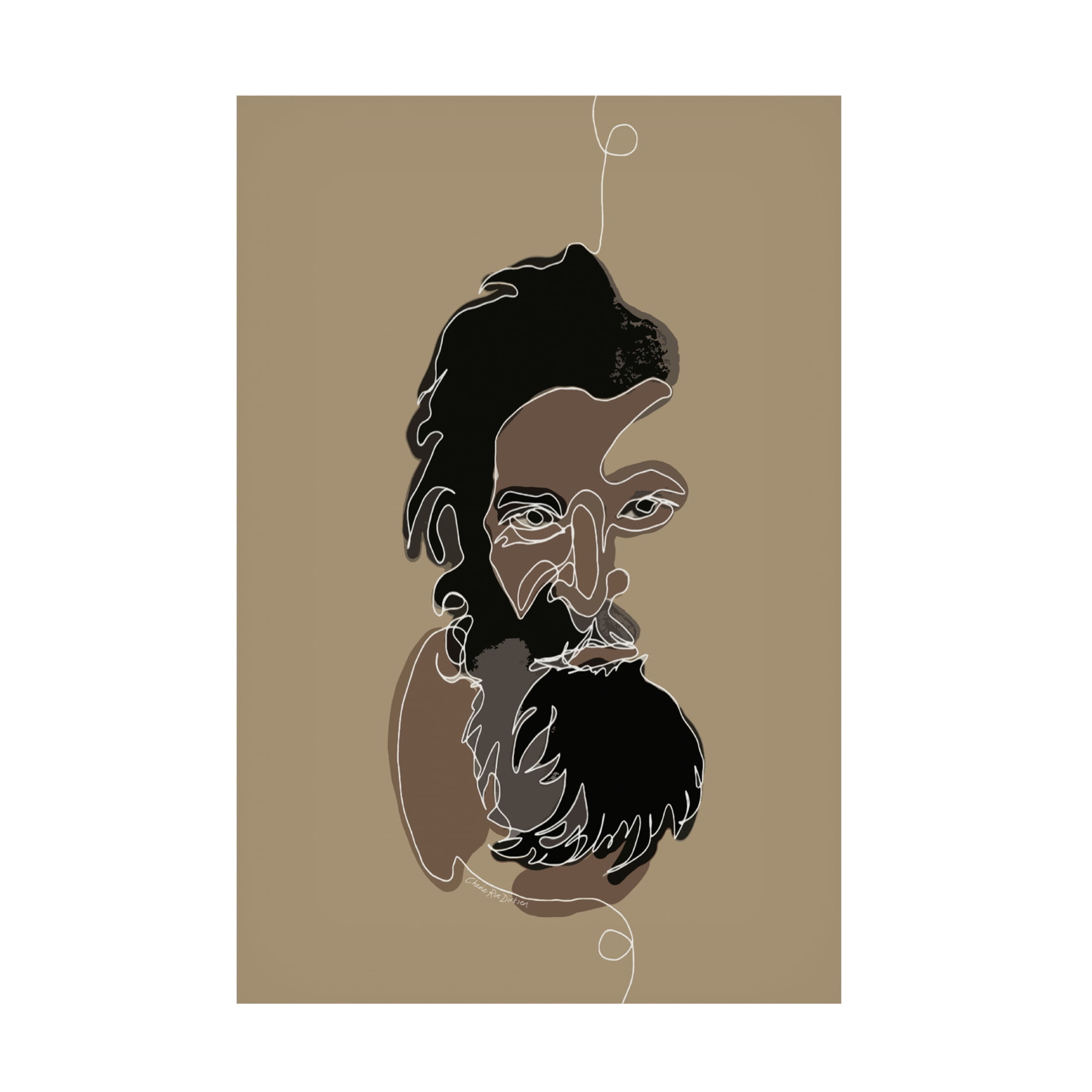 Canvas Wall Art - Cherie Roe Dirksen 'The Bearded Man' Wall Art for Living Room, Bedroom, or Office Décor by Trademark Fine Art - 22 x 32 Inches