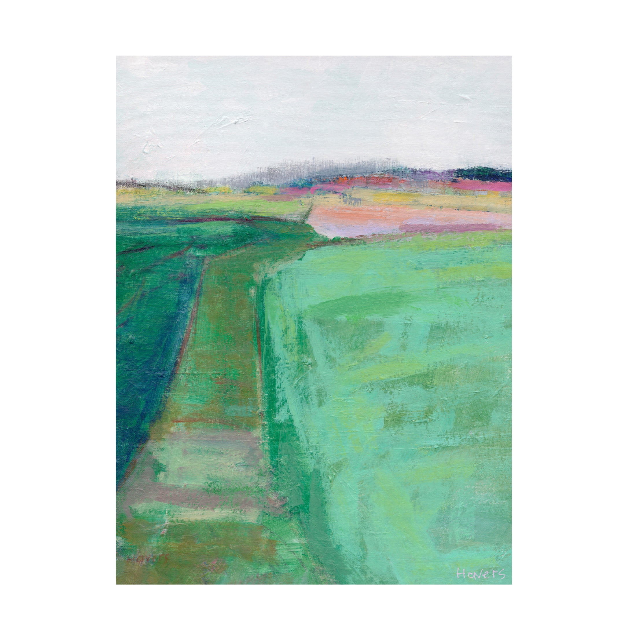 Canvas Wall Art - Chrissie Havers 'Pale Green Field' Wall Art for Living Room, Bedroom, or Office Décor by Trademark Fine Art - 24 x 32 Inches