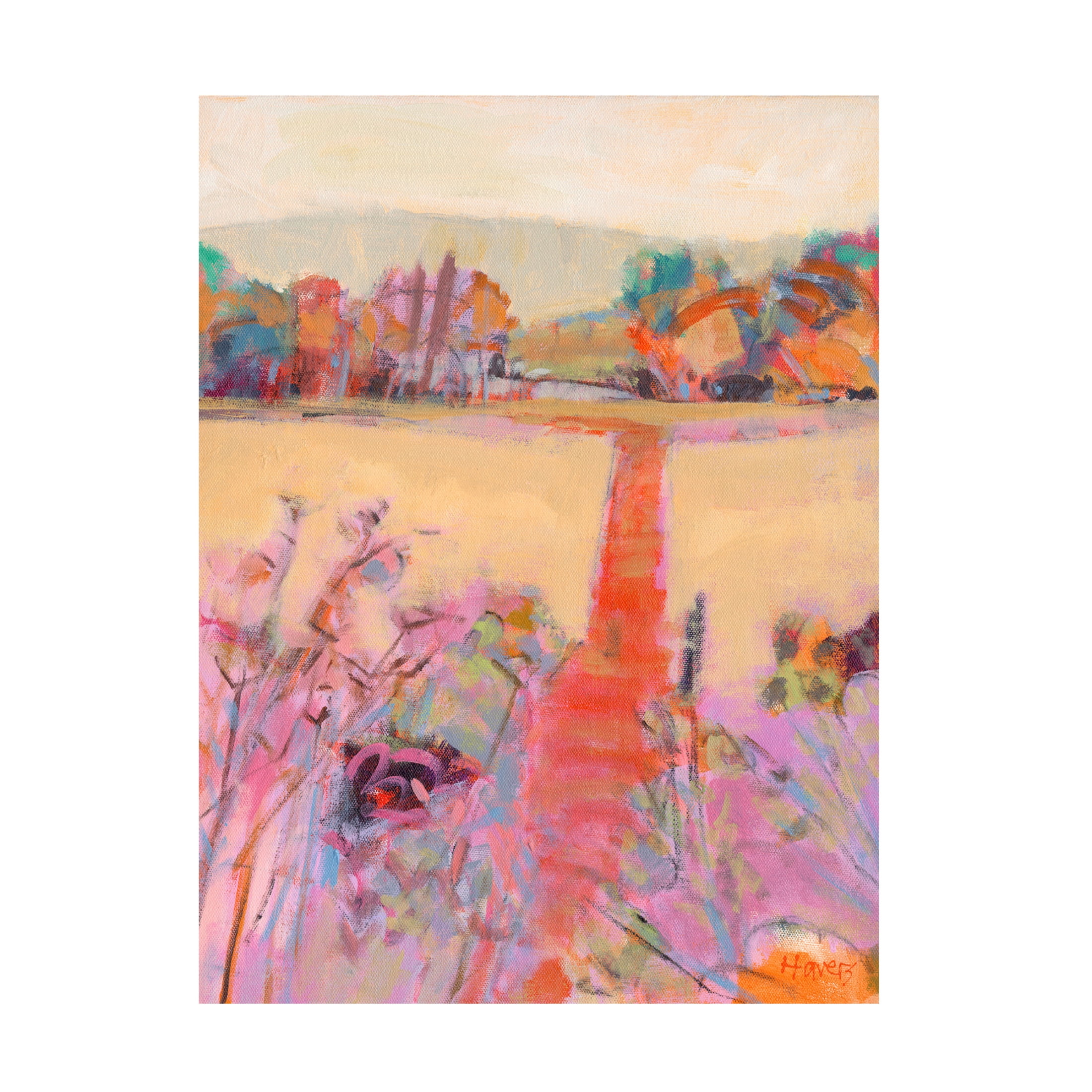 Canvas Wall Art - Chrissie Havers 'Red Path' Wall Art for Living Room, Bedroom, or Office Décor by Trademark Fine Art - 24 x 32 Inches