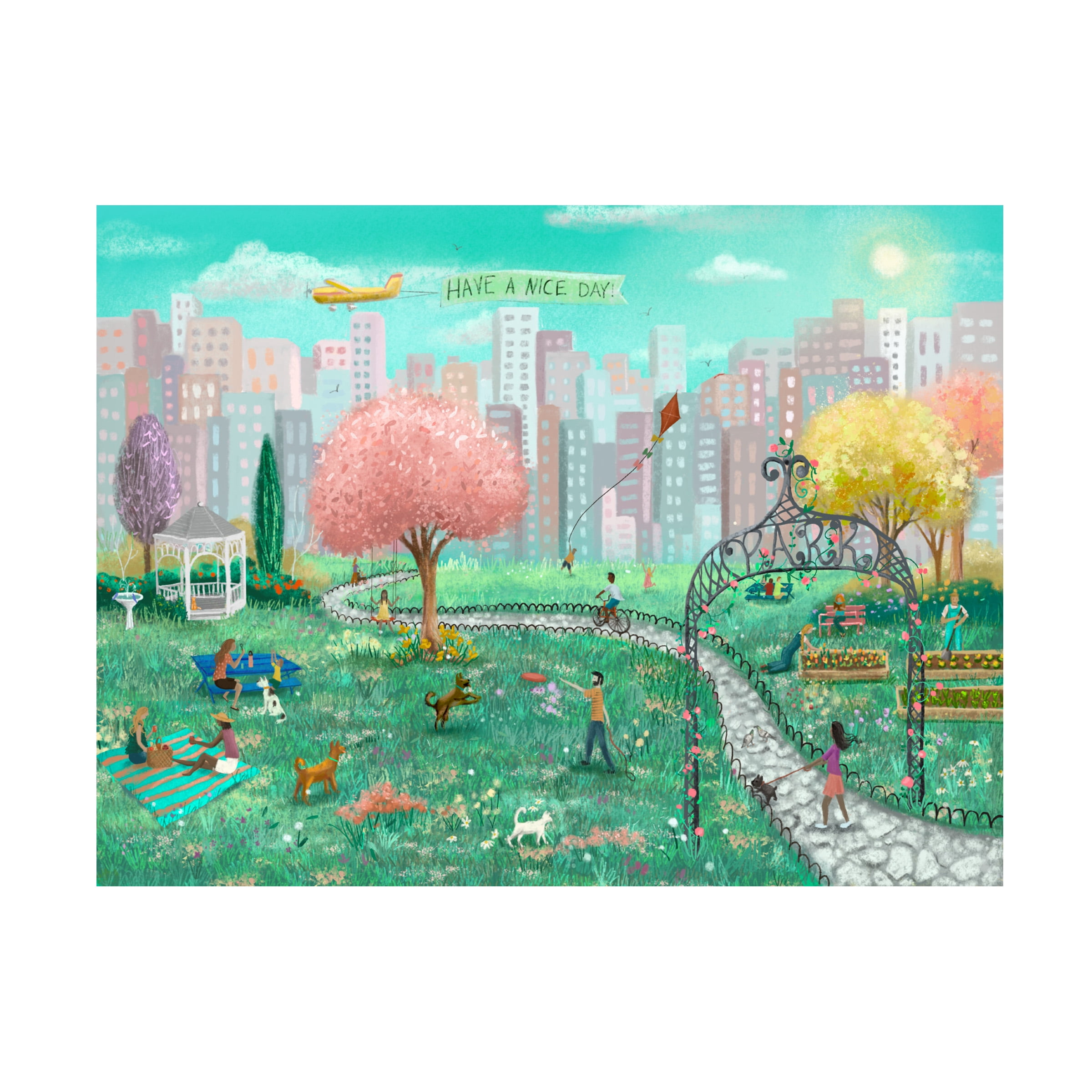Canvas Wall Art - Christine Rotolo 'A Walk In The Park' Wall Art for Living Room, Bedroom, or Office DÃ©cor by Trademark Fine Art - 32 x 24 Inches