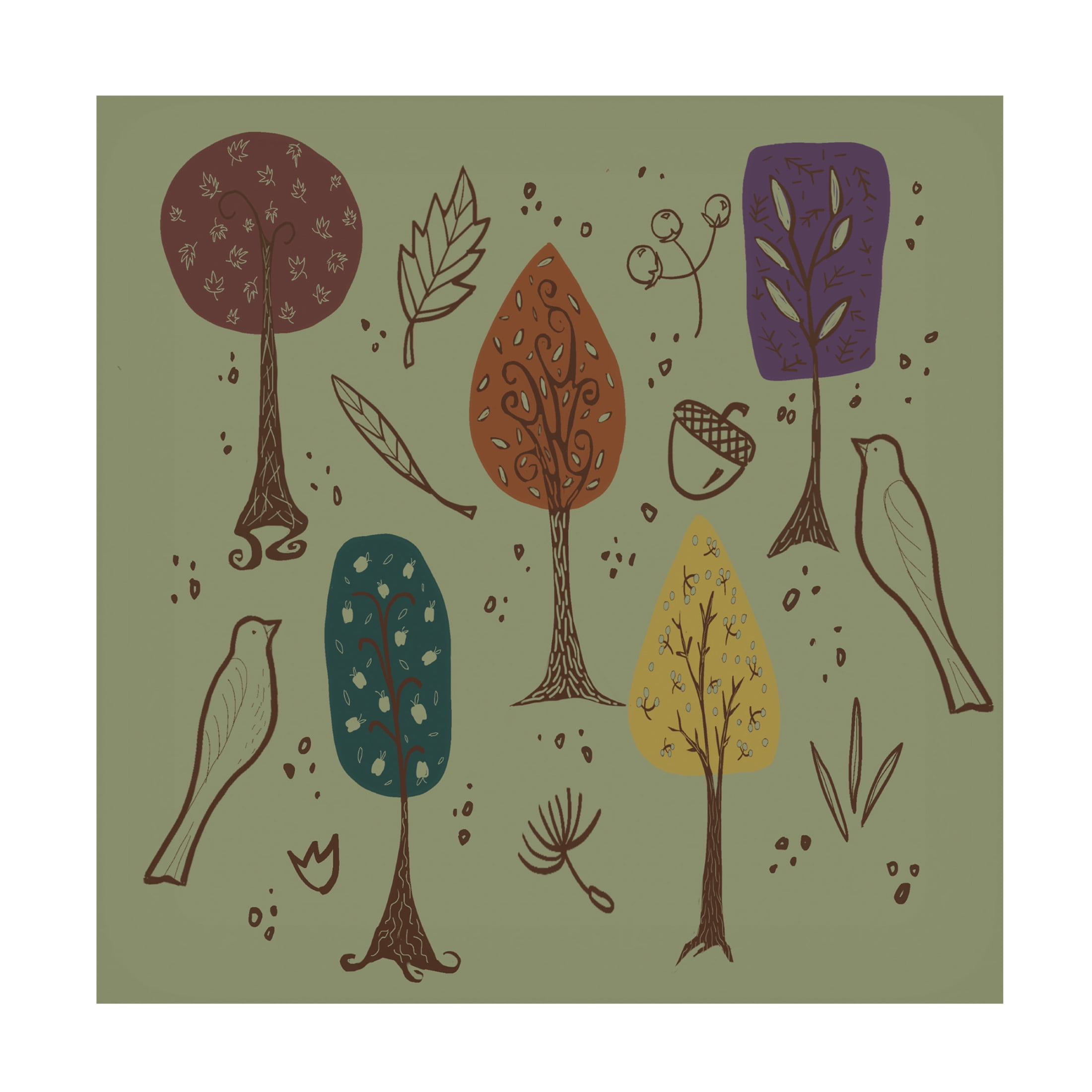 Canvas Wall Art - Christine Rotolo 'Autumn Green' Wall Art for Living Room, Bedroom, or Office Décor by Trademark Fine Art - 18 x 18 Inches