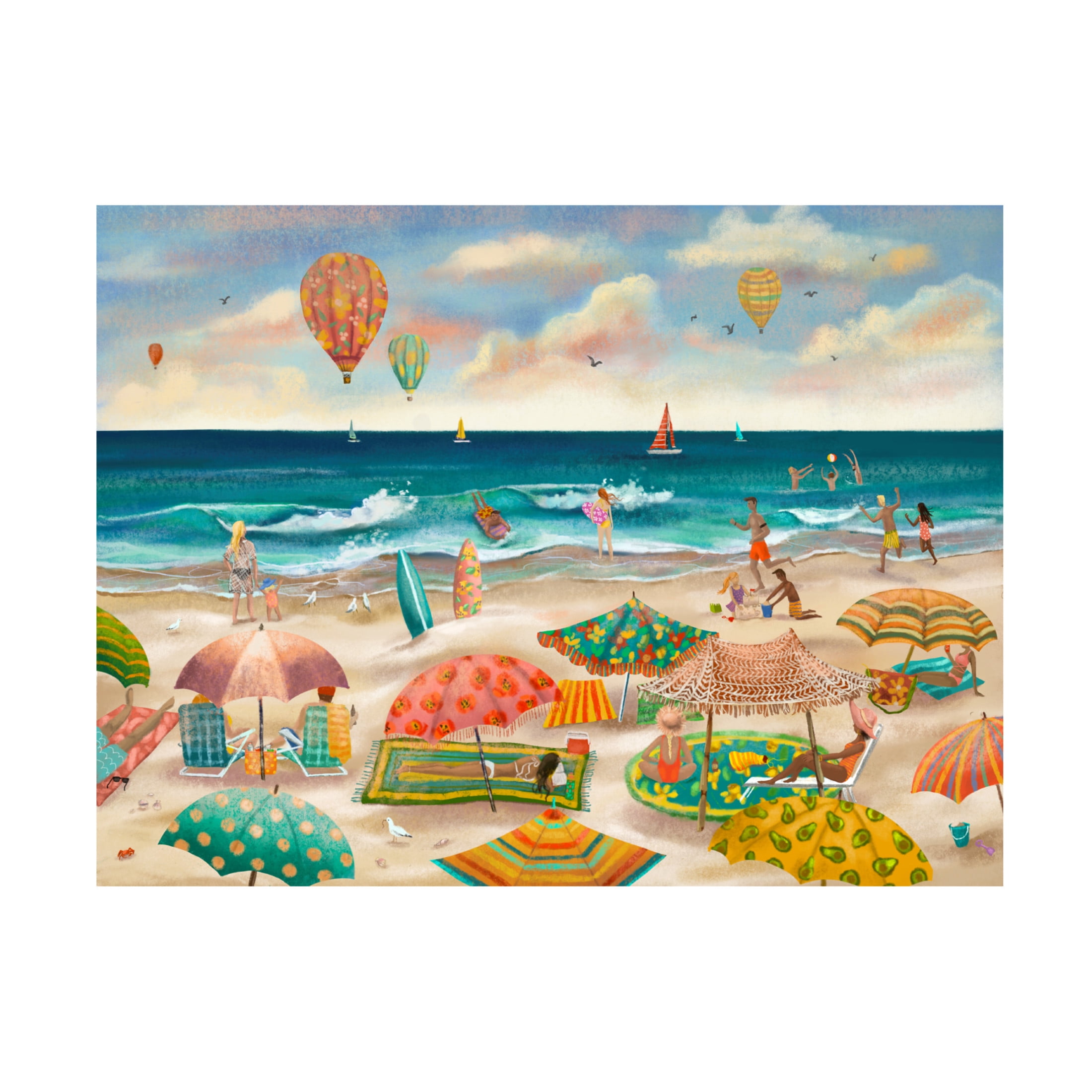Canvas Wall Art - Christine Rotolo 'Beach Day' Wall Art for Living Room, Bedroom, or Office Décor by Trademark Fine Art - 32 x 24 Inches