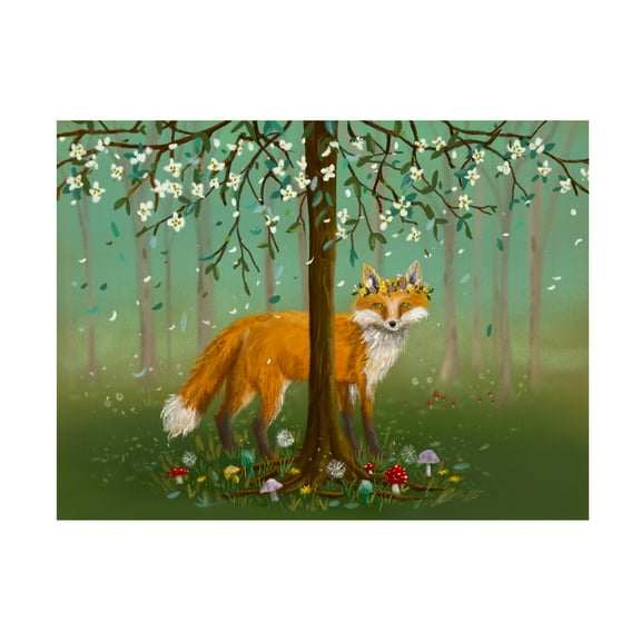 Canvas Wall Art - Christine Rotolo 'Forest Animals Fox' Wall Art for Living Room, Bedroom, or Office Décor by Trademark Fine Art - 24 x 18 Inches