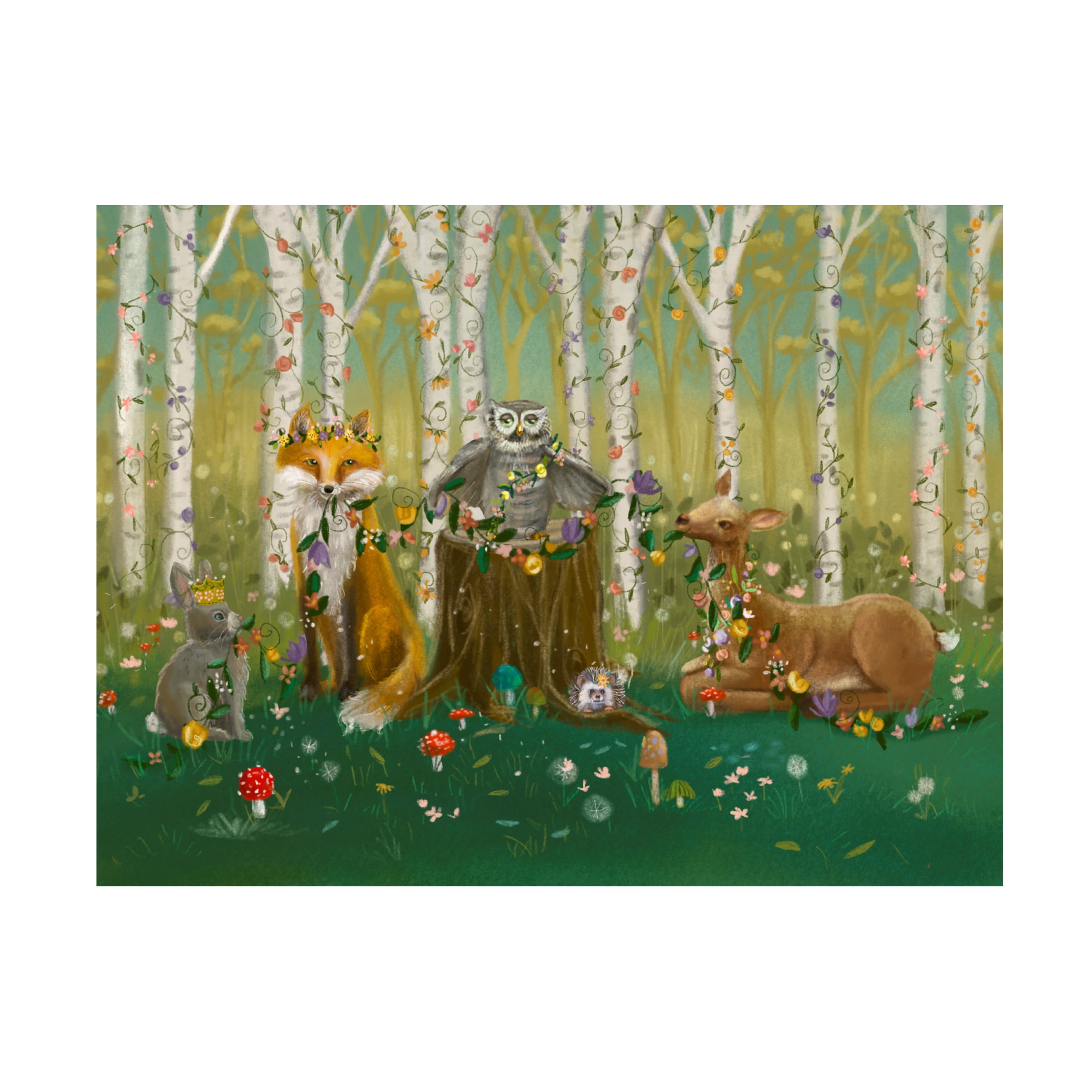 Canvas Wall Art - Christine Rotolo 'Forest Animals' Wall Art for Living Room, Bedroom, or Office Décor by Trademark Fine Art - 24 x 18 Inches