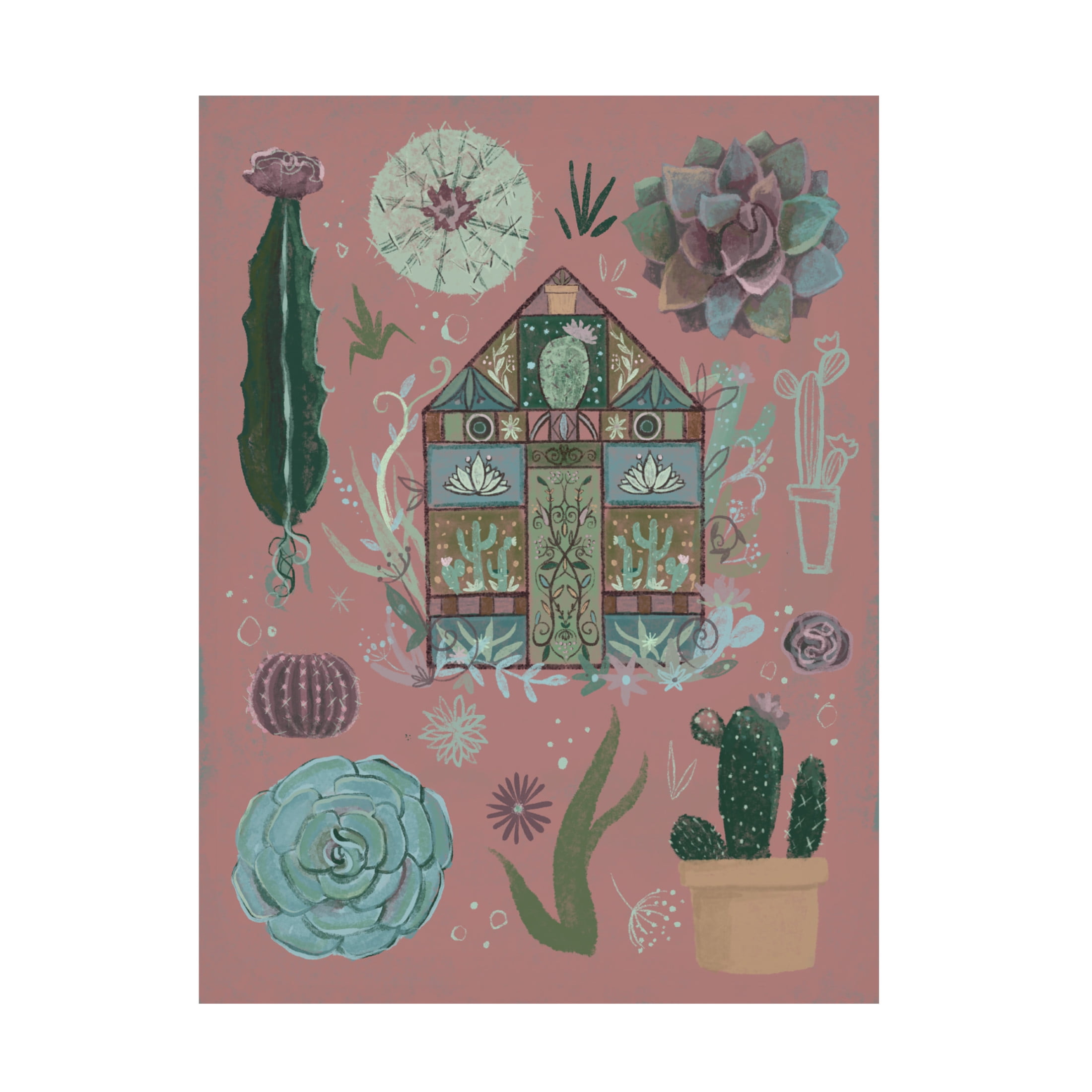 Canvas Wall Art - Christine Rotolo 'Garden Cactus' Wall Art for Living Room, Bedroom, or Office Décor by Trademark Fine Art - 24 x 32 Inches