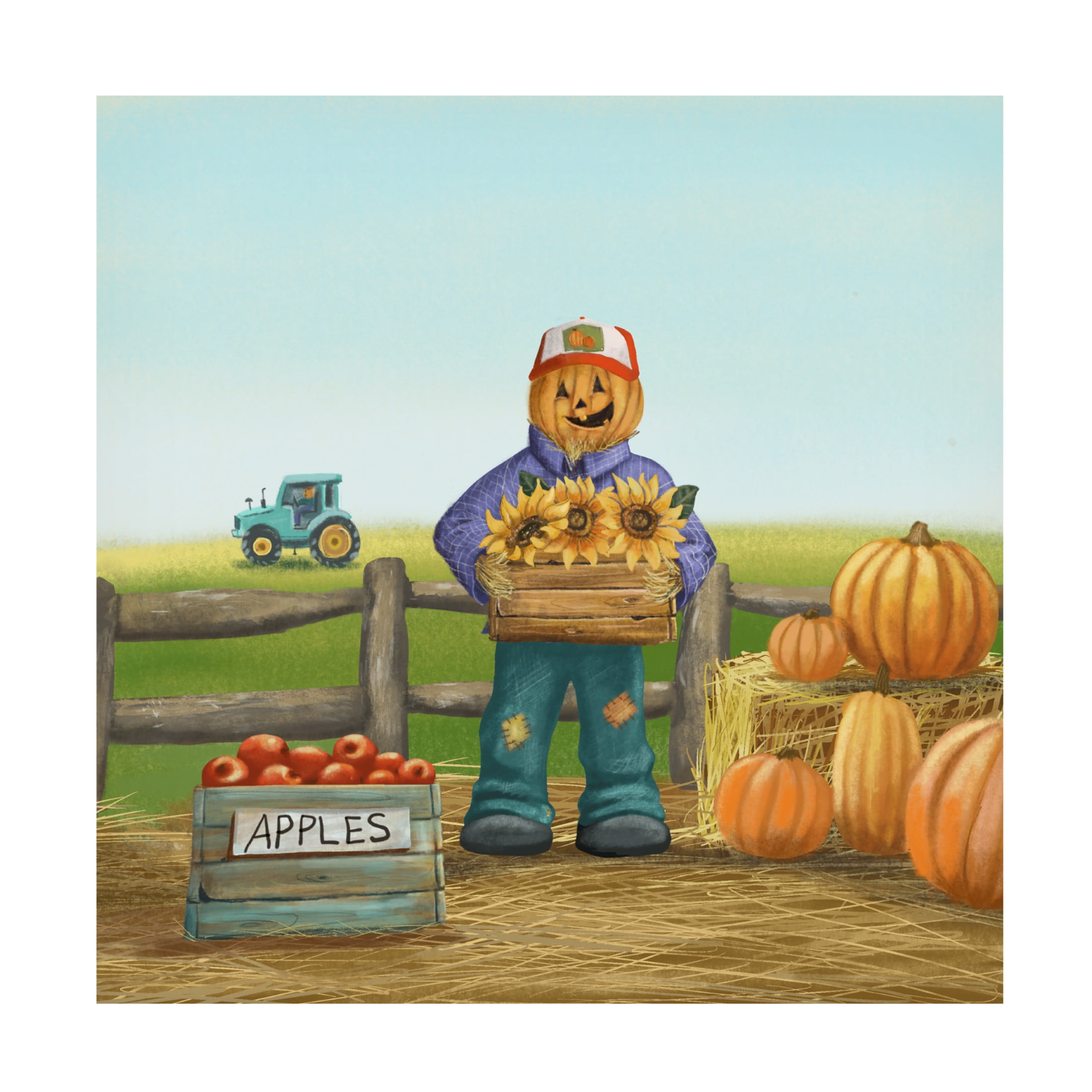 Canvas Wall Art - Christine Rotolo 'Happy Farmers 2' Wall Art for Living Room, Bedroom, or Office Décor by Trademark Fine Art - 24 x 24 Inches