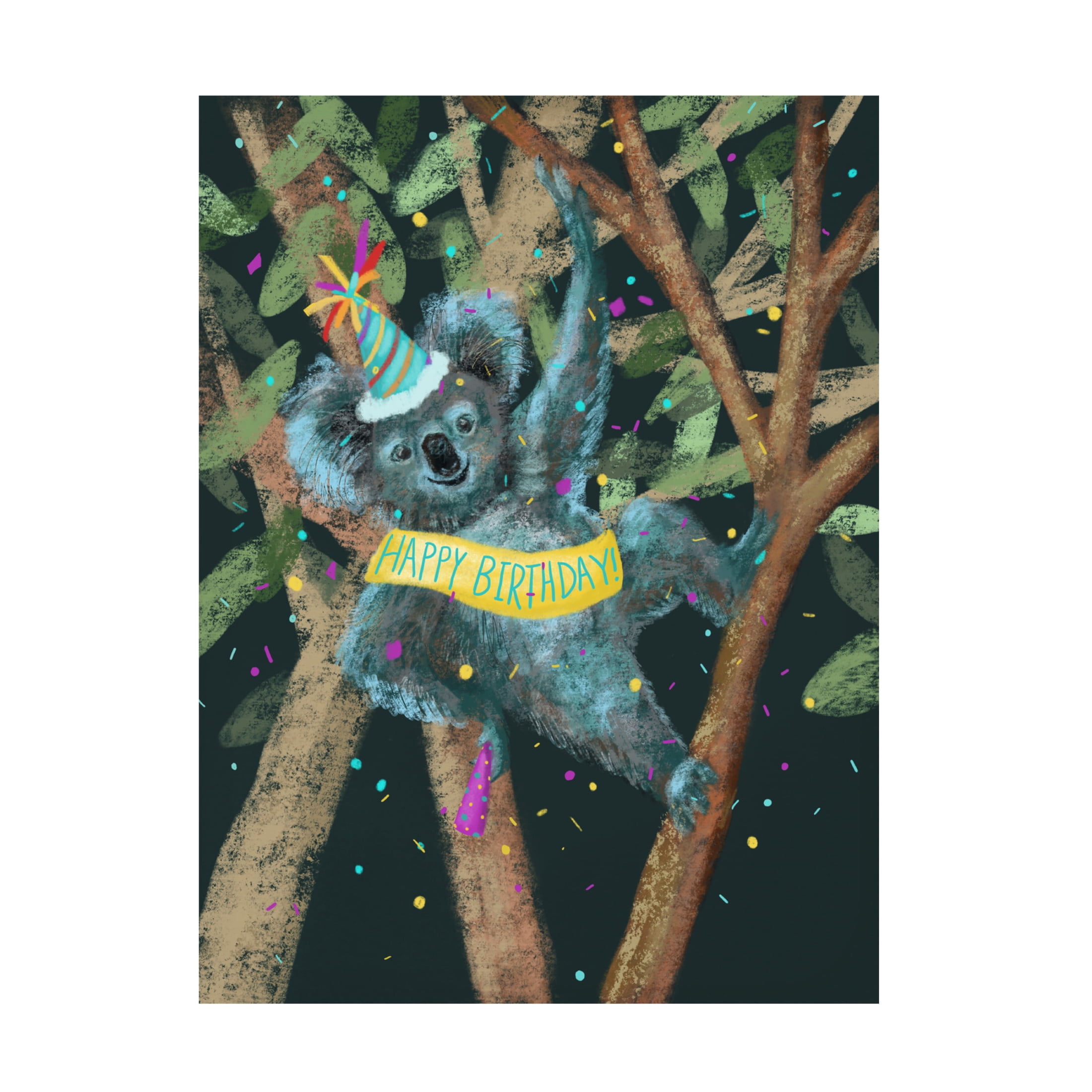 Canvas Wall Art - Christine Rotolo 'Koala Birthday' Wall Art for Living Room, Bedroom, or Office Décor by Trademark Fine Art - 18 x 24 Inches